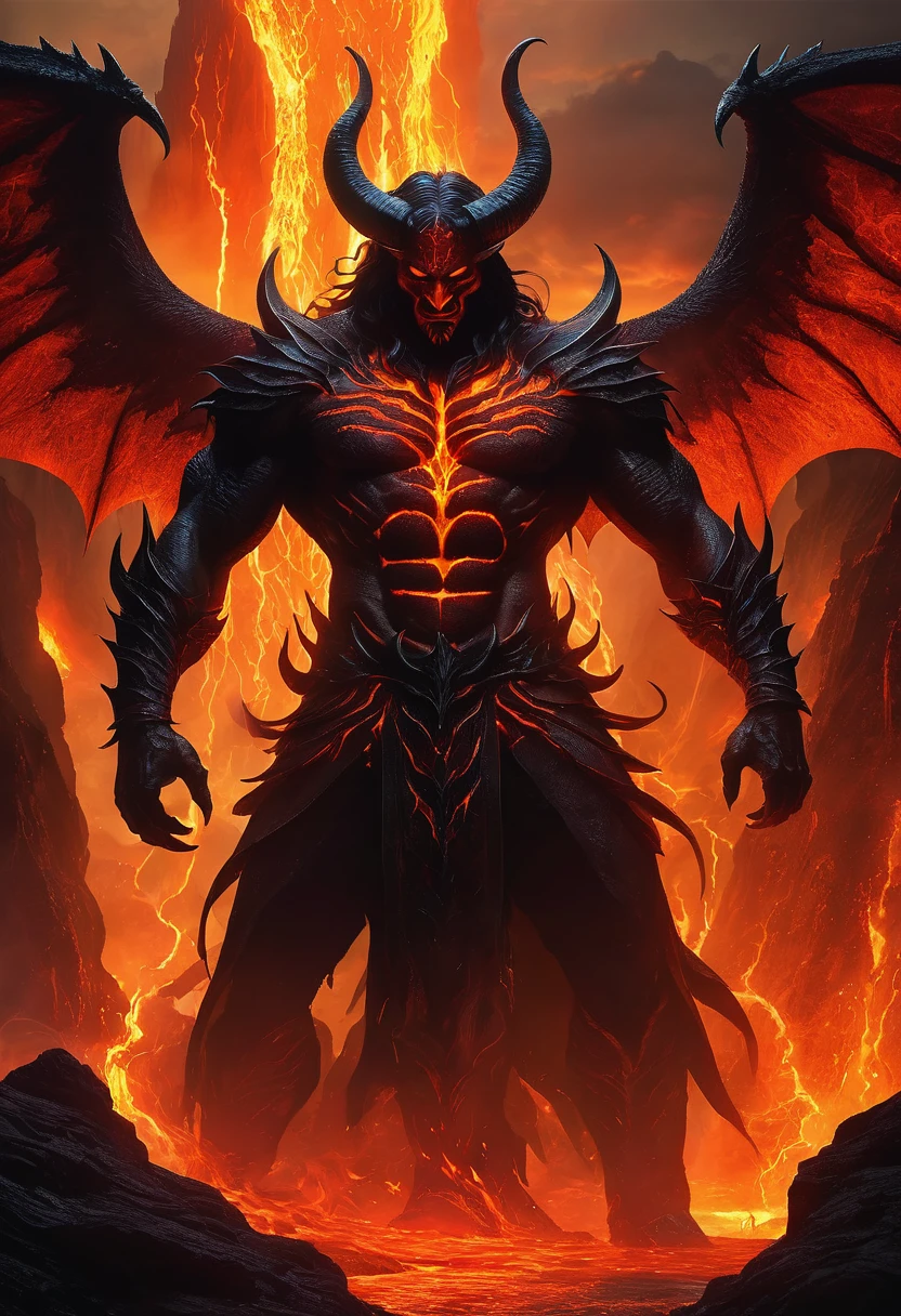 incarnation, Traditionally known as Lucifer, Rule with confidence in a hellish environment. He is surrounded by monsters.，They are his army.. Fiery cliffs and lava rivers form the backdrop, And tortured souls fill the gloomy outlook. The awe-inspiring grandeur of this hellish kingdom evokes a nightmarish epic..