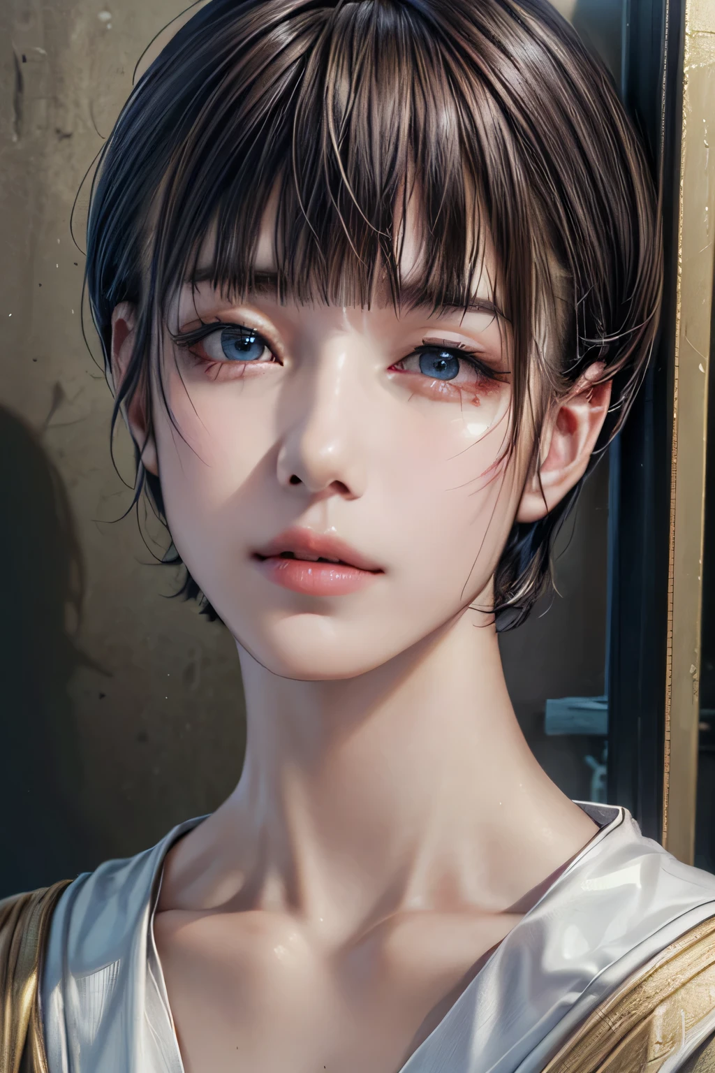 (masterpiece:1.3), (8k, photorealistic, RAW photo, best quality: 1.4), 
(1boy), beautiful face, (realistic face), 
beautiful hairstyle, (short hair :1.5), 
realistic eyes, beautiful detailed eyes, 
(realistic skin), beautiful skin, 
(blouse), 
absurdres, attractive, 
ultra high res, ultra realistic, highly detailed, 
golden ratio, 1girl, 
