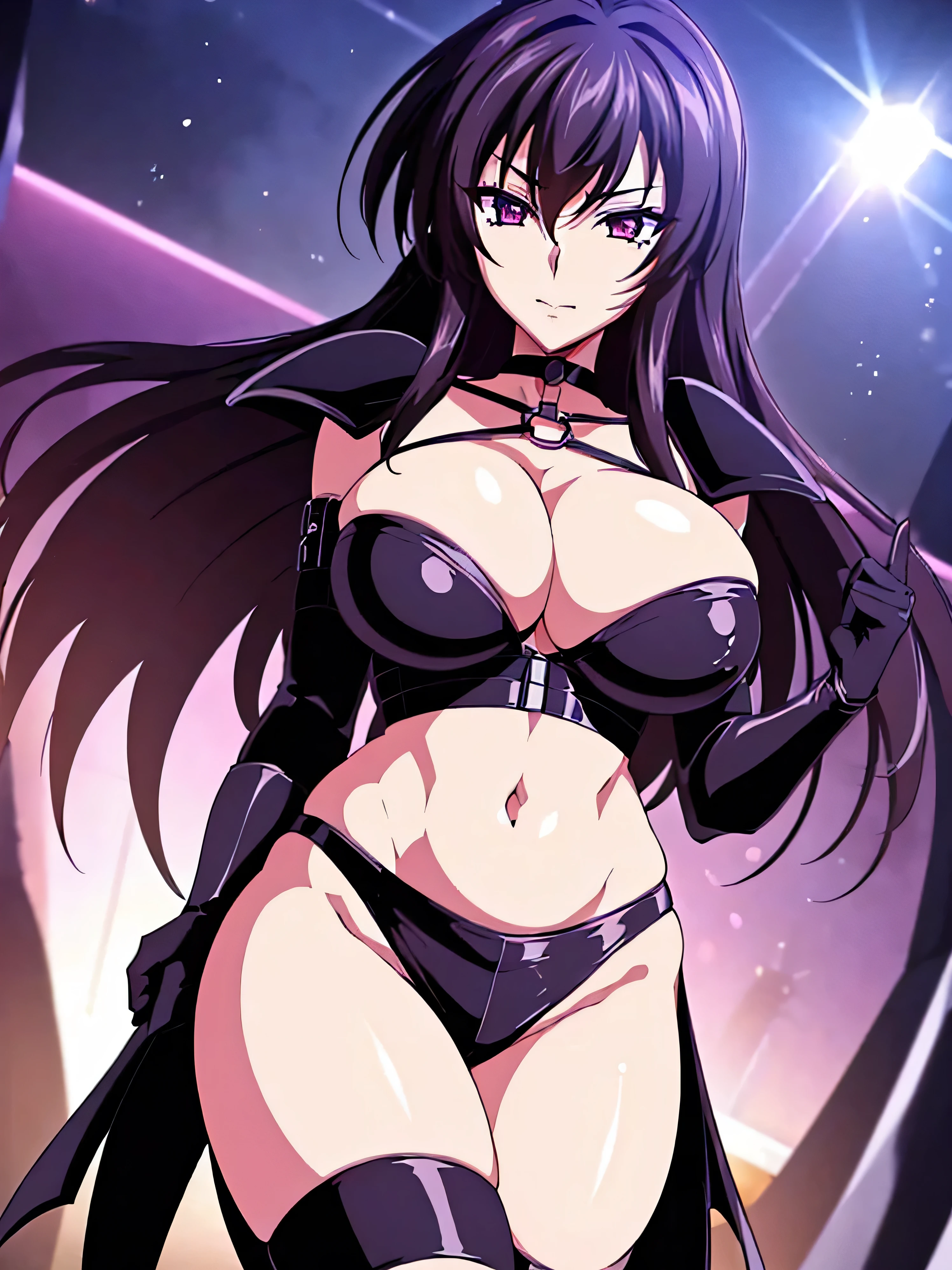 (night:1.7), , , collarbone,choker,black outfit,belly button, Torn_Clothes, Torn_leg wear,Lock,collar, shoulder armor, High leg,boots,Thighhighs, purple_eye,,black_hair,very_length_hair,elbow_gloves, 1 girl, 20 years,mature woman,beautiful Finger,beautiful length legs,beautiful body,beautiful Nose,beautiful character design, perfect eye, perfect face, looking at the viewer, (innocent_big_eye:1.0),laugh at,evil_smile,evil_face,smirk,view,, collarbone,choker,black outfit,belly button, Torn_Clothes, Torn_leg wear,Lock,collar, shoulder armor, High leg,boots,Thighhighs, purple_eye,,black_hair,very_length_hair,elbow_gloves, 1 girl, 20 years,mature woman,beautiful Finger,beautiful length legs,beautiful body,beautiful Nose,beautiful character design, perfect eye,, looking at the viewer, (innocent_big_eye:1.0),, ,official art,Highly detailed CG Unity 8K wallpaper, perfect lighting,colorful, bright_front_face_lit, (masterpiece:1.0),(Highest_quality:1.0), 超High resolution,4k,Super detailed, photo shoot, 8K, HDR, High resolution, disorganized:1.2, kodak portrait 400, film grain, blurred background, Bokeh:1.2, Lens flare, (lively_color:1.2) (beautiful,big_chest:1.4), (beautiful_face:1.5),(narrow_waist)NSFW,official art,Highly detailed CG Unity 8K wallpaper, perfect lighting,colorful, bright_front_face_lit, (masterpiece:1.0),(Highest_quality:1.0), 超High resolution,4k,Super detailed, photo shoot, 8K, HDR, High resolution, disorganized:1.2, kodak portrait 400, film grain, blurred background, Bokeh:1.2, Lens flare, (lively_color:1.2) (beautiful,big_chest:1.4), (beautiful_face:1.5),(narrow_waist),solo,naughty face,(evil huge laugh:1.1),