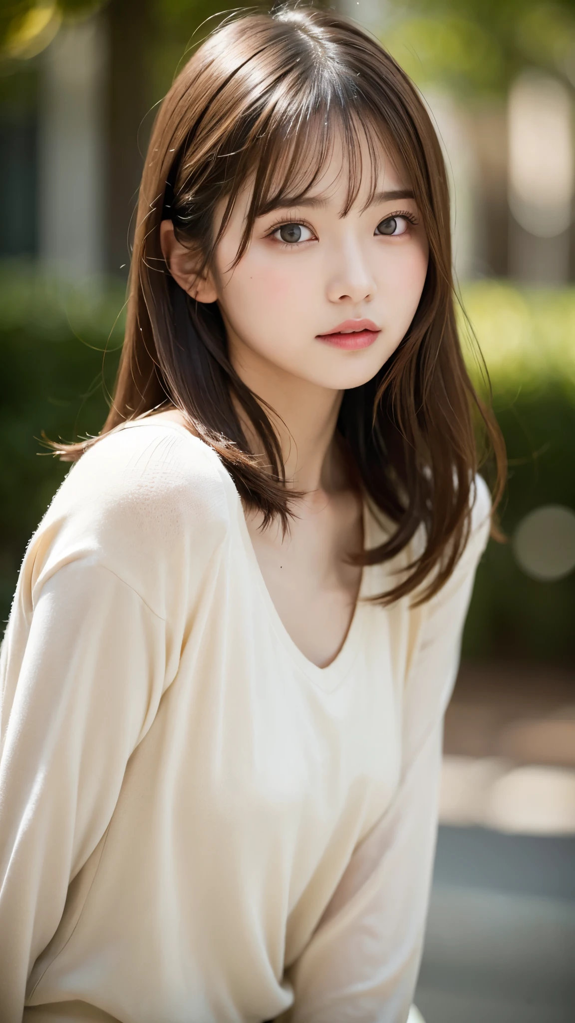 NFSW、table top、highest quality、8K、8-year-old、、RAW photo、absurd、award winning portrait、alone、nipple、delicate girl、Upper body、Digital single-lens reflex camera、looking at the viewer、Frank、Sophisticated、thin arms、professional lighting、film grain、chromatic aberration、(Eye and face details:1.0)、lifelike face、(Bokeh:1.1)、 (shirt:1.1)、close your mouth 、brown hair、shining hair、cute hairstyles、thin lips、white skin、golden ratio