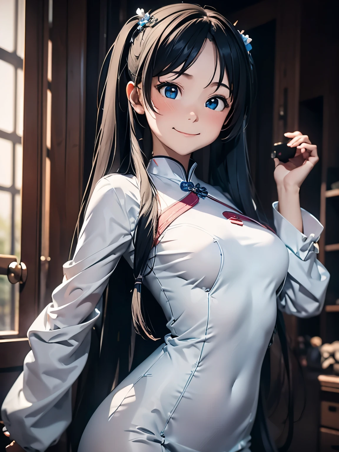 (masterpiece、最高quality、最高quality、Official Art、Beautiful and beautiful:1.2)、(One girl:1.3)Hatsune Miku、Twin tails,Big Breasts,quality\(8k,非常に精細なCGユニットのwallpaper, masterpiece,High resolution,top-quality,top-quality real texture skin,Surreal,Increase the resolution,RAW Photos,最高quality,Very detailed,wallpaper,Cinema Lighting,Ray-tracing,Golden Ratio\), break ,alone,1 Female\(cute,cute,Small ,smile,Hair is floating,hair color dark blue,Long Hair,Eye color is dark blue,Big eyes,White Ao Dai,chest,Are standing,Dynamic Angle,Long Shot\,whole body),background\(outside,field\),[Browsing Caution:2.0],Long Shot,(Generate anatomically correct hands)