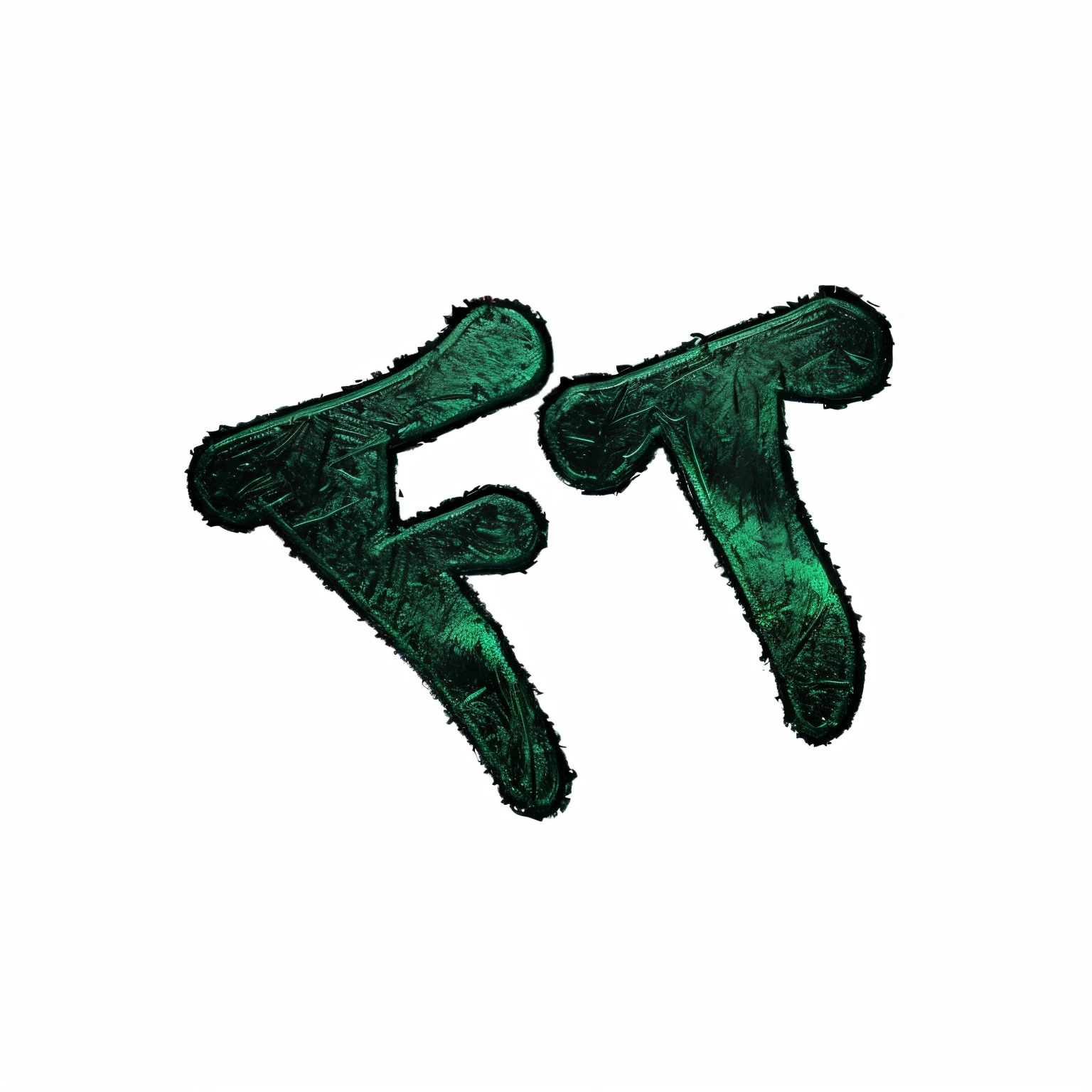 a close up of a logo green with white outline "FT"
