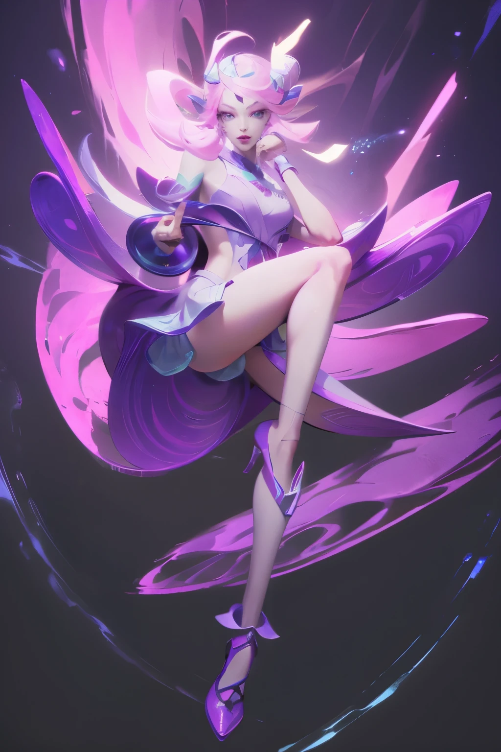 [Jinx League of Legends], Jinx haha, masterpiece, (best quality: 1.2), (high resolution), (top quality), (8k, 4K, Wheels within wheels), (whole body), Short pink