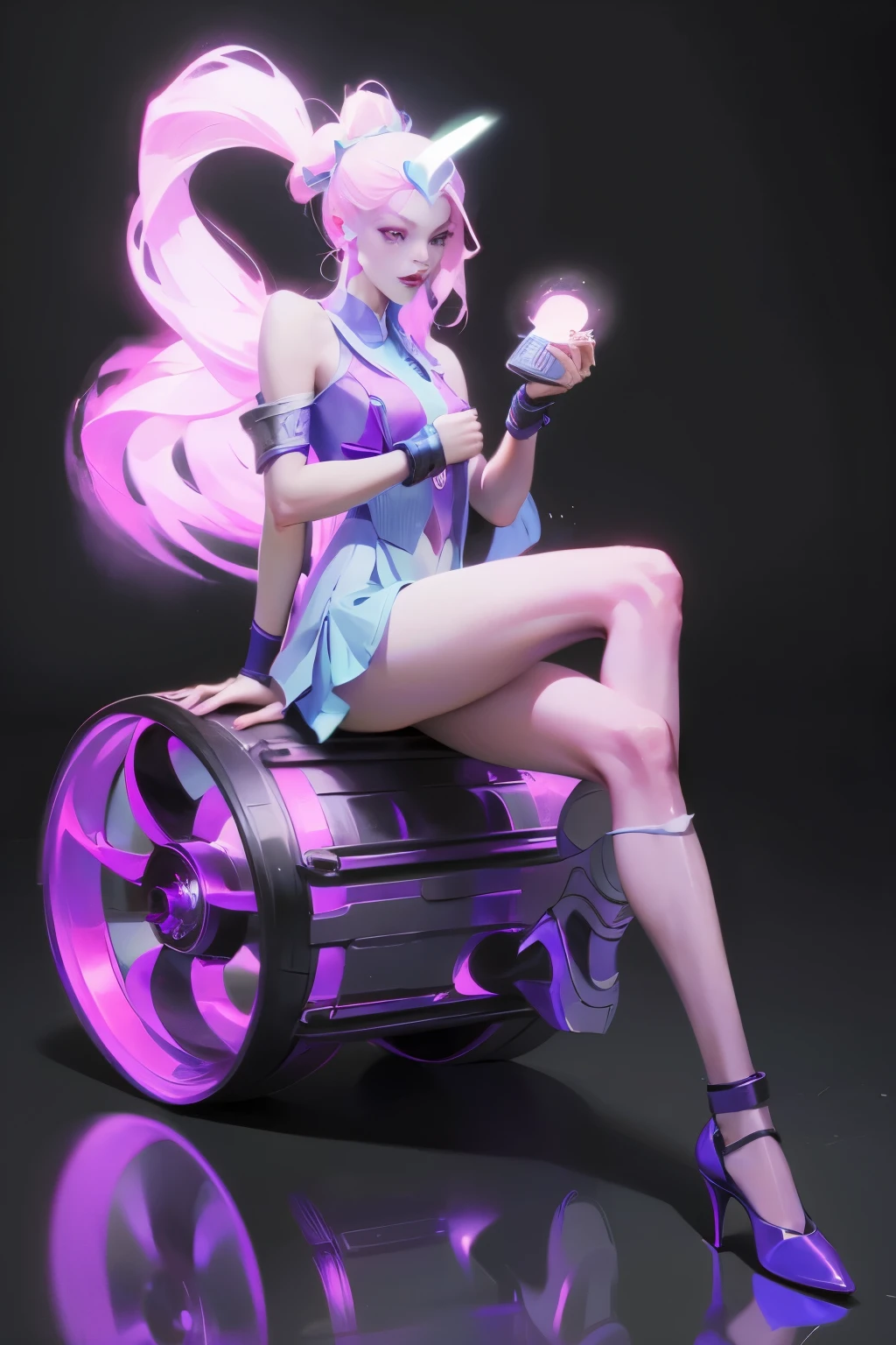 [Jinx League of Legends], Jinx haha, masterpiece, (best quality: 1.2), (high resolution), (top quality), (8k, 4K, Wheels within wheels), (whole body), Short pink
