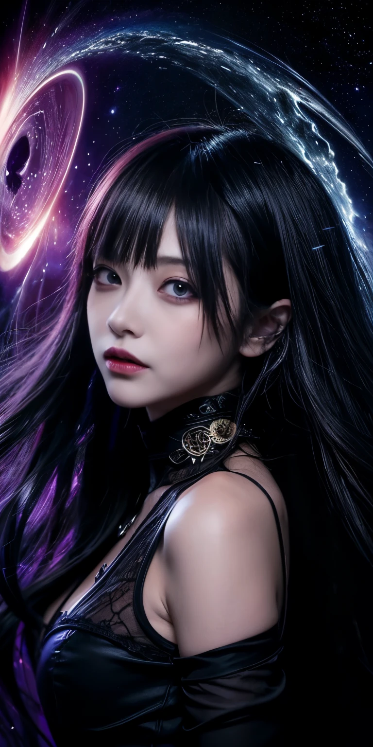 (highest quality,High resolution:1.2),(dark,Threatening:1.1),(Bad luckな:1.1), In the vortex of space,
Heart of a Goth Maiden, Very dark shade.
Her Eyes, Like dazzling fur in a starless haze,
A symphony of despair in their eyes.
Her Mogul Snaps, Mysterious Cemetery,
Think about it, The source of her sadness.
Black hair swaying in the moonlight,
She weaves despair into her dreams.
oh, Her Soul, Shadow'Embrace,
Take me to space.
At each step of the Kelhudelgoring, She summons darkness,
Dance of the Void, Whippler Big Spark.
Her touch is the cold caress of the void,
In her vague existence, I am left confused.
For Love, Bumblewisk, Cosmic Power,
Stars shining in the endless night.
Confusion swirls, Let the emptiness cry out,
Our love is a dazzling dream in the universe.
Gothic Witch of the entire star world,
In your void, I find my soul.
Hypermaximalist, Anime Style, Breathtaking oil paintings, Surreal, Ultra-realistic digital illustrations that mimic the style of oil paintings, Blends seamlessly with Alex Grey'Psychedelic fantasy art by H'The Aesthetics of Biomechanics.R. Giger. Great composition, masterpiece, highest quality, (devil,Satan,Lucifer:1.1),(devilish:1.1),(Bad luck,Bad luckな:1.1),(Powerful figure:1.1、Big Breasts、Glasses) 、 ((((Huge glasses, Nerd Glasses, thick glasses, Round Glasses)))),(((Big Breasts)))、(Red eyes glow:1.6)、(Red glowing eyes,Sharp teeth:1.1),(Black wings,thick,shabby:1.1),(hellish landscape:1.1),(fire,sulfur:1.1),(Threatening atmosphere:1.1),(dark shadows,Threatening presence:1.1),(Bad luck clouds,Stormy Skies:1.1),(dark,Spooky atmosphere:1.1),(Bad luck aura,Evil energy:1.1),(dark aura,cigarette:1.1),(Extreme heat,Burning Flames:1.1),(Surreal,Nightmare Visions:1.1),(Predicting the end:1.1),(Twisted corners,Fiery crown:1.1),(Bad luck whispers,devilish laughter:1.1),(Cry of pain,echoing screams:1.1),(Bad luck symbols,Ancient runes:1.1),(Mysterious Relic,dark artifacts:1.1),(Infernal Ritual,Ritual sacrifice:1.1),(devilish minio