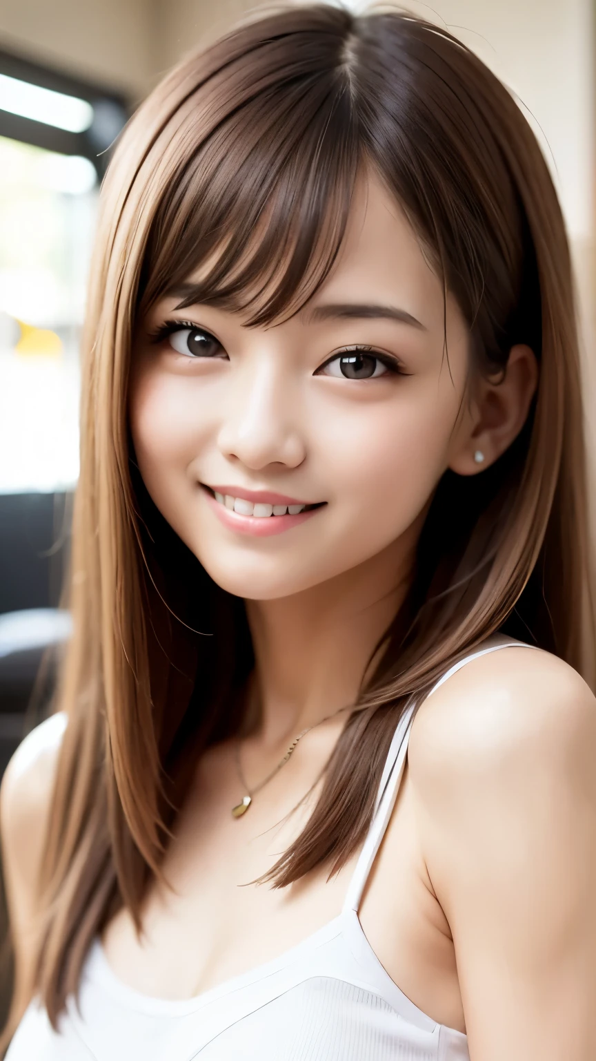 bright表情、Photorealistic:1.32、highest quality、超A high resolution、最も美しい日本のgirlの写真、Cute and beautiful face details、Small Face、(Purelos Face_V1:0.008)、美しいbangs、、Radiant, fair, glowing skin、Hair gets tangled in the face、girl1people、顔まで伸びるbangs、bangs、Hair between the eyes、Attractive brown silky hair、bright、Her clear eyes shine charmingly、Dynamic pose、highest quality、Disorganized、((The cutest girl in the world))、日本people、((Mini dress with ribbon:1.3))、Pastel colored clothes、Korean Fashion、(Long Bob:1.3)、(Tie with a thin ribbon)、Nice and cute、An innocent smile、nice smile、No cleavage、(Large Breasts:1.3)、(Posing cutely:1.3)、Brown Hair、Small waist、Detailed beautiful eyes、View your viewers、Upper Body、Close-up of face、Front view、