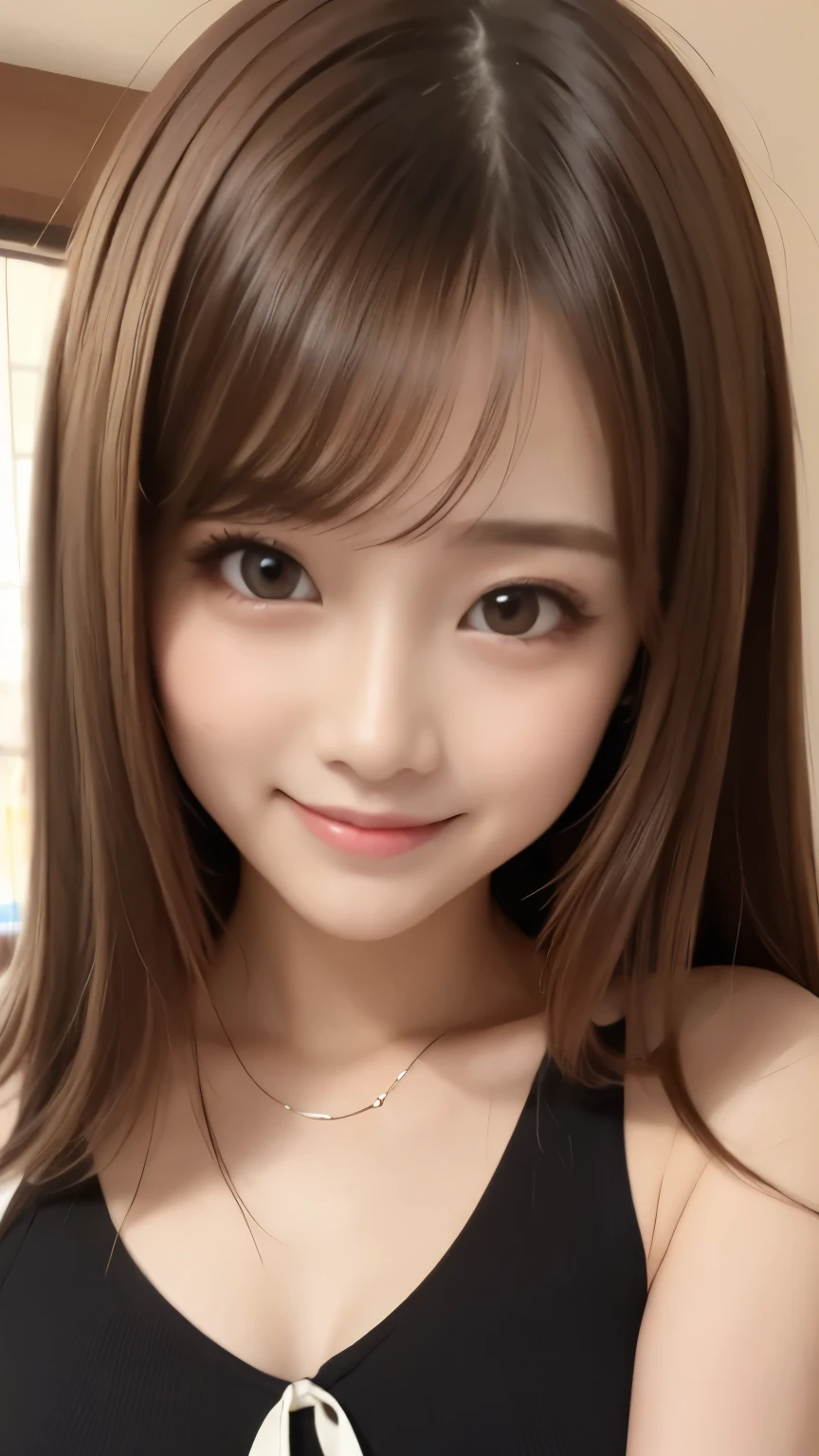 bright表情、Photorealistic:1.32、highest quality、超A high resolution、最も美しい日本のgirlの写真、Cute and beautiful face details、Small Face、(Purelos Face_V1:0.008)、美しいbangs、、Radiant, fair, glowing skin、Hair gets tangled in the face、(girl1people:1.3)、顔まで伸びるbangs、bangs、Hair between the eyes、Attractive brown silky hair、bright、Her clear eyes shine charmingly、Dynamic pose、highest quality、Disorganized、((The cutest girl in the world))、日本people、((Mini dress with ribbon:1.3))、Newest Brands、Korean Fashion、(Half Side Tail:1.3)、(Tie with a thin ribbon)、Nice and cute、An innocent smile、nice smile、Cleavage、(Large Breasts:1.3)、(Posing cutely:1.3)、Brown Hair、Small waist、Detailed beautiful eyes、View your viewers、Upper Body、Close-up of face、Front view、