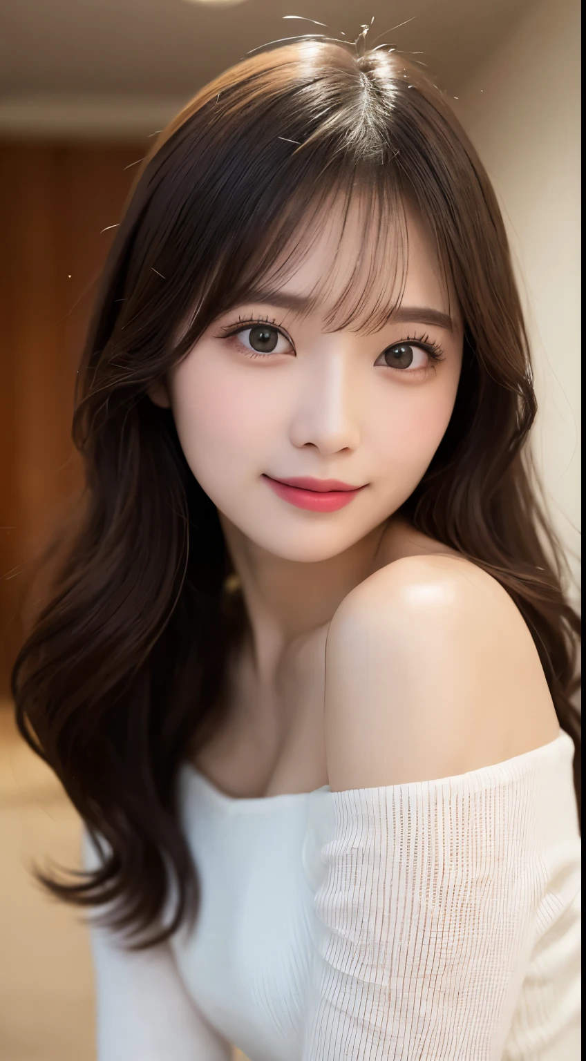 Tabletop, highest quality, shape, Very detailed, finely, High resolution, 8k wallpaper, 完璧なダイナミックな構shape, Beautiful and detailed, Nice spring clothes,Beautiful straight hair,Small breasts,Natural color lip, 20-year-old girl、cute、sexy shot looking at camera,Always blur the background,Perfect and beautiful face,Beautiful and dense face、Slim face and figure,Big eyes、Putting on gal makeup,Actual Photos(Best image quality)、Sexy Face、Fashion model posing、Full Body Shot、smile、Off-the-shoulder one-piece dresses,
