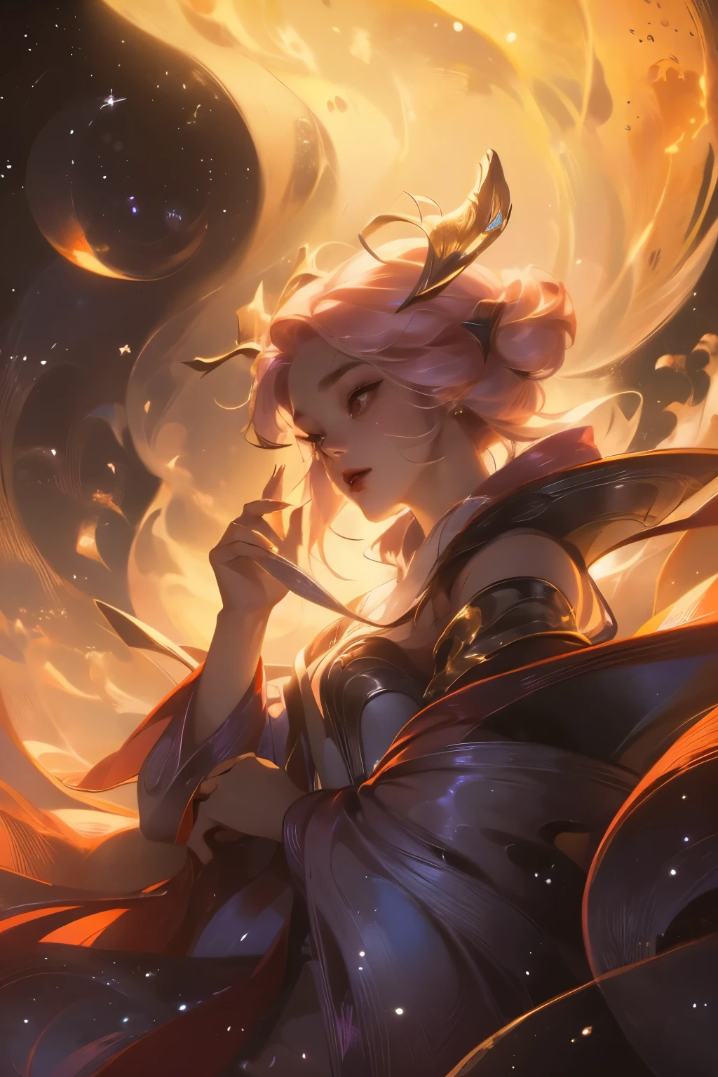 (8k, top quality, masterpiece: 1.2), (Practical, photoPractical: 1.37), Super Detail, A girl, Wide viewing angle, Firefly Garden, Many faint little lights and fireflies flew around, night