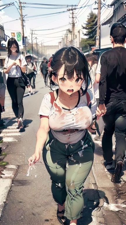 (must be follow these prompts:2),masterpiece, best quality, extremely detailed,photorealistic,(one woman:2),(alone:1.5),(genuine japanese looks:1.5),(japanese pretty woman:1.5),(adult woman but girly looks:1.4),(girlish face:1.6),(casual clothes on:1.4),(adorable face:1.4),(in tokyo:1.4),(a little plump face:1.5),(a little tiny height:1.3),(a little fat legs:1.3),(a little short regs:1.2),(a little plump hip:1.3),(natural face:1.8),(hardened chino pants is vital for her:1.5),(remarkable hardened chino pants on:1.5),(usual face:1.6),(must be her chino pants on:1.5),(she looks like japanese idol:1.5),(do not cut out her clothes:1.5),(normal body structures:1.9),(displayed one woman on single picture:2),(irresistible voluptuous body style:1.5),(must be fully clothes on:1.8),(a little plump japanese woman:1.2),(a little plump legs:1.3),(ejaculated in her arsehole again and again but her chino pants on:1.7),(she is very tired to faint away but her clothes on:1.8),(she looks exhausted with viscously clothes on:1.8),(her booty is too frousy but her chino pants on:1.7),(viscously arsehole and vagina but her chino pants on:1.6),(she looks like a ta:1.7),(numerous cum in her vagina but her chino pants on:1.8),(unbelievably creampied but her chino pants on too much:1.8),(ejaculated in her pussy again and again but her chino pants on too much:1.9),(numerous cum on her crotch area behind her chino pants on too much:1.6),(oldest cum remains inner chino pants too much:1.9),(her chino pants thoroughly penetrated with oldest semen:1.6),(her arsehole is creampied but her chino pants on:1.8),(her arsehole is baggy after annual sex but her chino pants on:1.9),(repeated gang-rape to her double holes but invisible it beyond her chino pants far too much:1.9),(multiple raped and creampied every night but invisible it beyond her chino pants too much:1.9),(usual face and usual life:2.3),(gang-raped and creampied:2),(she is gruesome victim for endless raped and creampied too much:1.9)