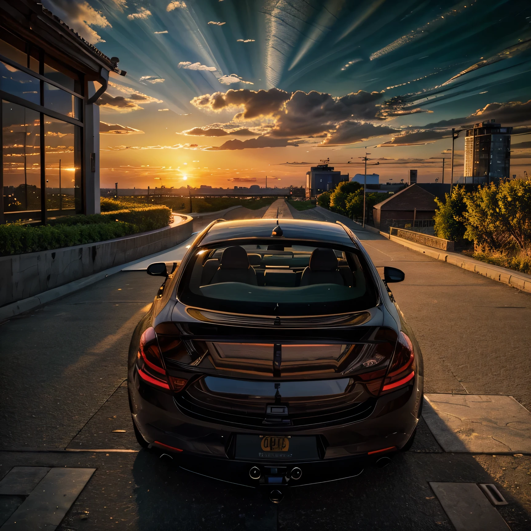 highres, imagination, (realistic), clear skies, composition, sunset, (hdr:1.5), outdoors, intricate details,