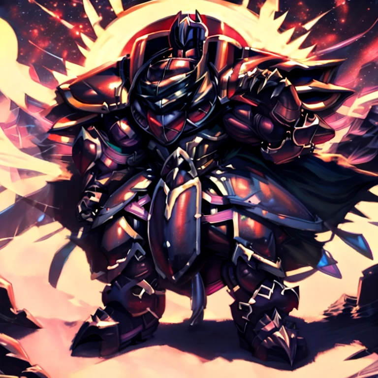 (masterpiece, best quality, detailed:1.2) (Pokémon) LUCARIO, detailed full body, a knight's mechanical armor, glowing wide and heavy armor, wears full body armor. massive muscles, huge pecs, chiseled abs, huge pectorals, exaggeratedly huge muscles. wearing a cloak. unusually developed muscular body big muscle, pecs, triceps, traps, waist narrow, unusually developed muscular body, Dark knight,
BlackKnight_fe, The claws are sharp,
Sharp teeth,