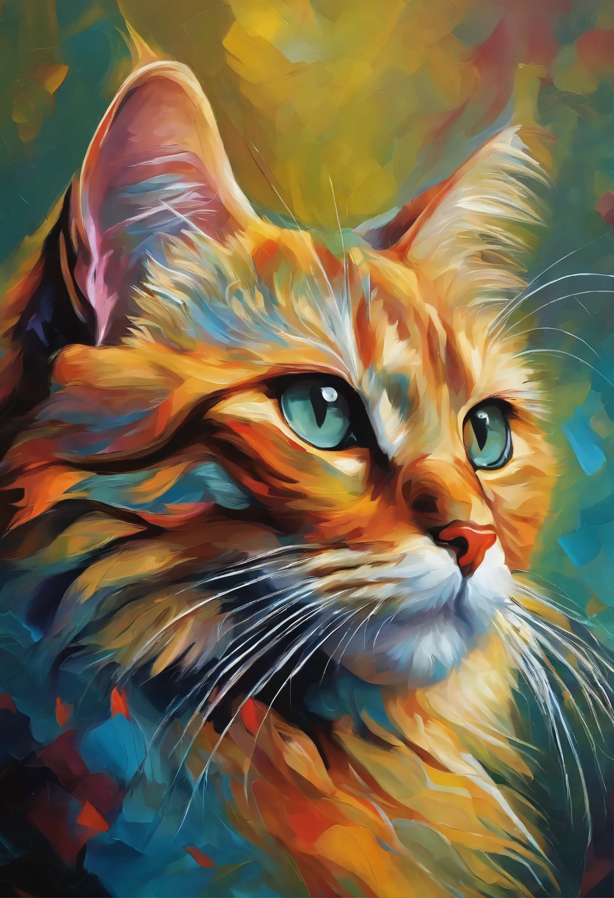 Cat, Abstract art.