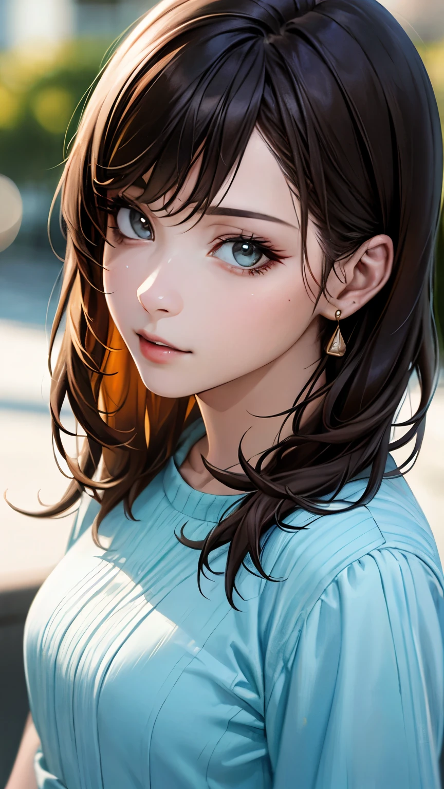 (hig彼st quality、8k、32k、masterpiece)、(Realistic)、(Realistic:1.2)、(High resolution)、Very detailed、Very beautiful face and eyes、1 girl、Delicate body、(hig彼st quality、Attention to detail、Rich skin detail)、(hig彼st quality、8k、Oil paint:1.2)、Very detailed、(Realistic、Realistic:1.37)、Bright colors、Full Body Shot, (Casual Fashion)