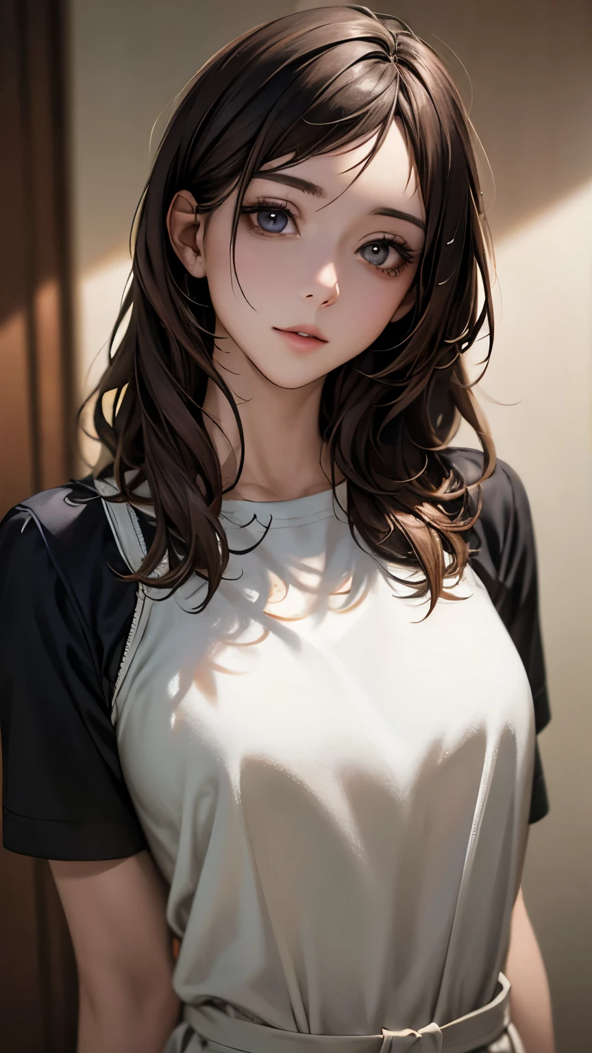 (hig彼st quality、8k、32k、masterpiece)、(Realistic)、(Realistic:1.2)、(High resolution)、Very detailed、Very beautiful face and eyes、1 girl、Delicate body、(hig彼st quality、Attention to detail、Rich skin detail)、(hig彼st quality、8k、Oil paint:1.2)、Very detailed、(Realistic、Realistic:1.37)、Bright colors、Full Body Shot, (Casual Fashion)