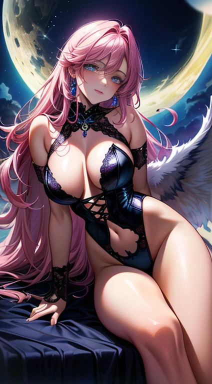 ((need)), ((masterpiece)), (Familiar), Seductive Succubus, Mysterious Beauty, Perching on the clouds, (Fantasy Illustration:1.3), Captivating Gaze, Seductive posture, Delicate Wings, Otherworldly charm, Mystical Sky, (Written by Luis Royo:1.2), (Yoshitaka Amano:1.1), Moonlit Night, pastel colour, (Familiarクラウドビュー:1.3), (High resolution:1.2),Close-up shot,Close-up shot, (Shining Eyes)