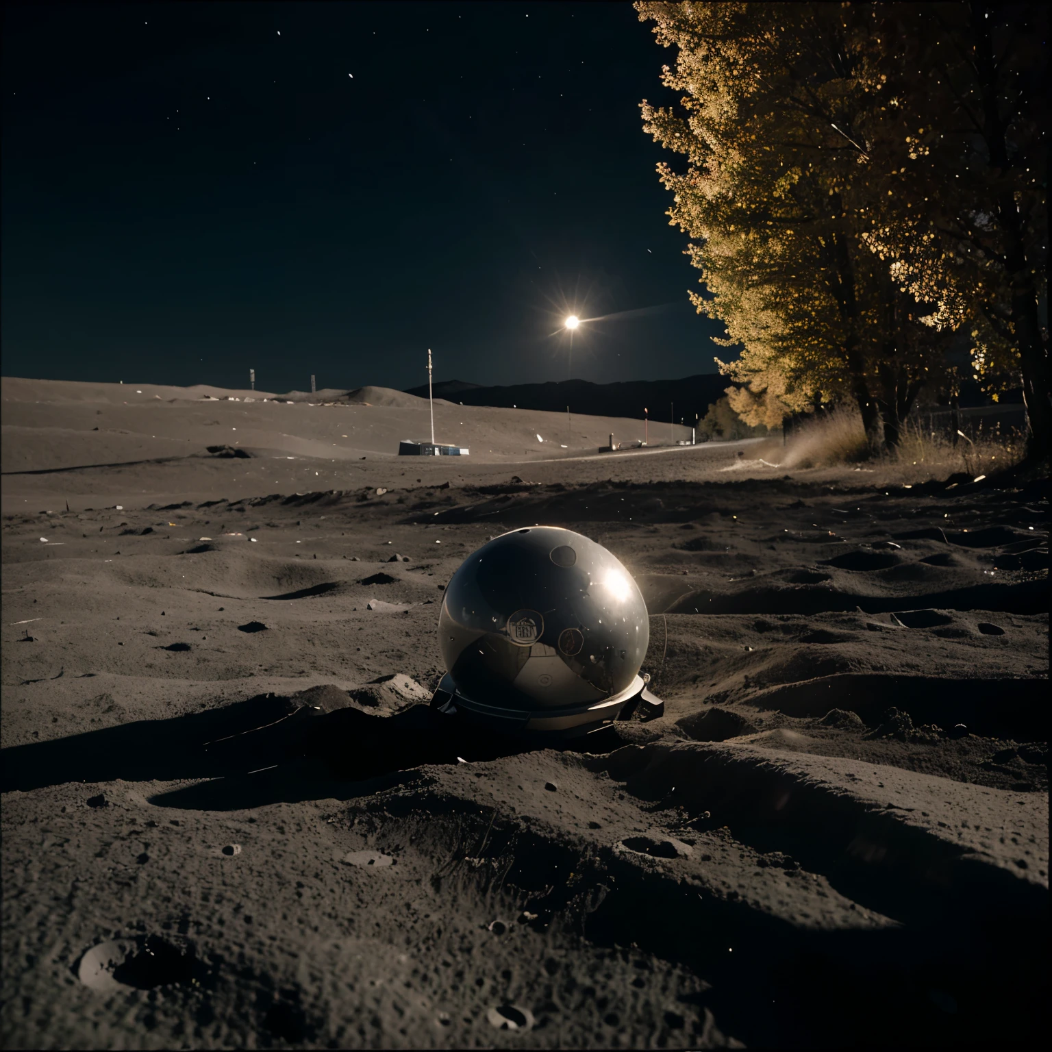- Zeichne das Mondmodul, as it lands gently on the lunar surface, mit Staubwolken, die sich um es herum ausbreiten.