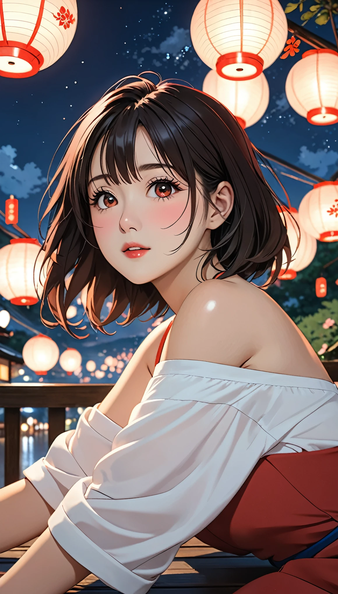 (((I want to see up to my knees:1.5、Ezvian everywhere:1.5)))、masterpiece, High resolution, shape, Kyoto Animation Style, Your Name Movie Style, night, midnight, Light, (1 female: 1.3), (alone: 1.4), Long eyelashes, Short Bob, Red Nose, Lying down, Lying in bed、Tears flow、(Outstretched Hand:1.2)、Mr..々Pause、(Naked from the waist up)、Big Breasts、(((Erect nipples:1.5)))、(Wide-open legs:1.5)、Wide waist、(White Bunny Girl:1.5)
