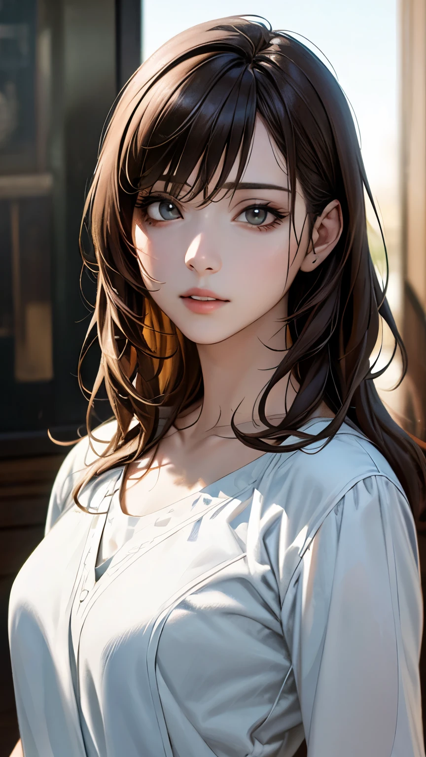 (hig彼st quality、8k、32k、masterpiece)、(Realistic)、(Realistic:1.2)、(High resolution)、Very detailed、Very beautiful face and eyes、1 girl、Delicate body、(hig彼st quality、Attention to detail、Rich skin detail)、(hig彼st quality、8k、Oil paint:1.2)、Very detailed、(Realistic、Realistic:1.37)、Bright colors、Full Body Shot, (Casual Fashion)