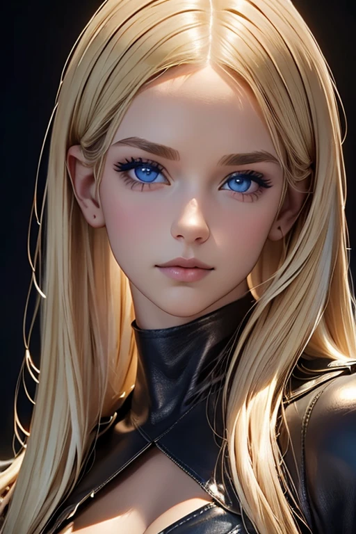 beautiful girl, Blonde hair, blue eyes big, cute face sexy pose top and rock, UHD, masterpiece, anatomically correct, Textured leather, Super Detail, High detail, high quality, Best quality, a high resolution, 8k