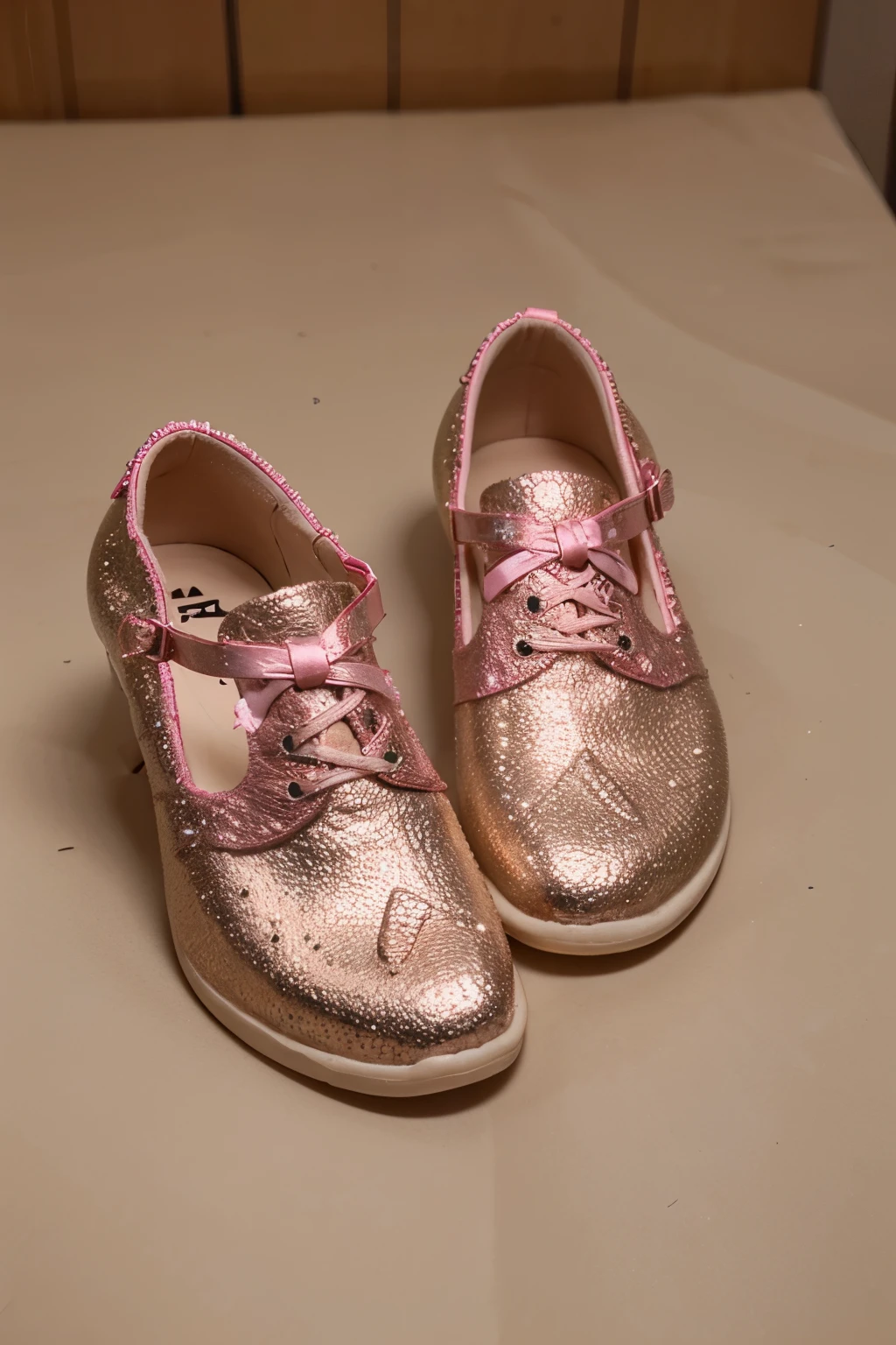 zapatos rosados de brillos de tacos