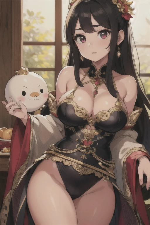 (masterpiece), (best quality), HDR, Intricate details, 1 Girl, Focus only, Feminine, light tanned skin, Dentate skin, Perfect face, Facial swelling, Pretty Face, big eyes, Puffy eyes, black eyes, Perfect eyes, eyelash, #1: Dark Long Straight Bob, (((Yumeko))), ((Red)), ((Red glowing eyes)), ((Red glowing particles)), (Card), psychology, [blush], Crazy smile, ((Uniforms)), High waist, (Pantyhose), Black skirt, [Red_jacket], Button Gap,Gloves,scarf,  （（Awkward, blush, charming, Close your eyes, open mouth，Tongue，with tears in eyes, Saliva residue,The hem of the skirt is wet, Brushed,）Large Breasts:1.5、Low-cut，Cleavage, Wide hips,）The Last Vision, Ultra-high resolution,4K,Super detailed, photography, 8k, HDR, high resolution, absurd:1.2, Kodak Portrait 400, Film Grain, Blurred background, Bokeh:1.2, lens flare, (Energetic_color:1.2),专业photography师