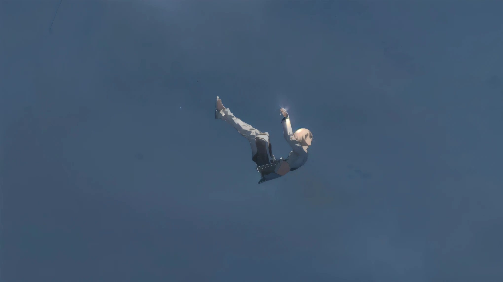 There is a person flying, 浮在Mid-air, Falling from the sky, Floating into the sky, Floating in the air, floating in the air, floating in empty space, Fall off a cliff, Floating in the air, Mid-air, she is floating in the air, Floating in space, Floating in space