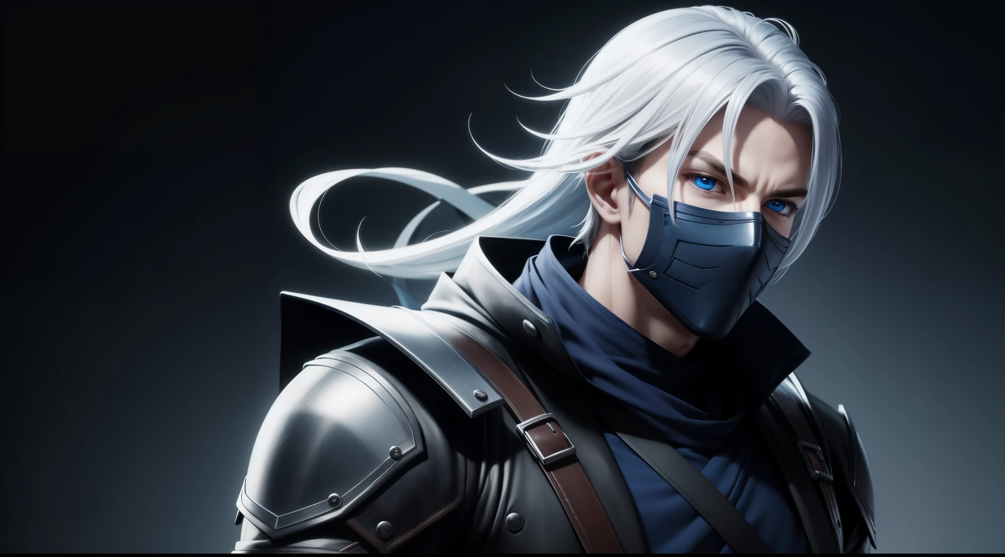 Hot profile picture, masterpiece, extremely accurate rendering, cool beautiful young man, reliable young man, savior of the world, simple design, best picture, 8K, blue eyes pale, the same color as the original demon ninja.