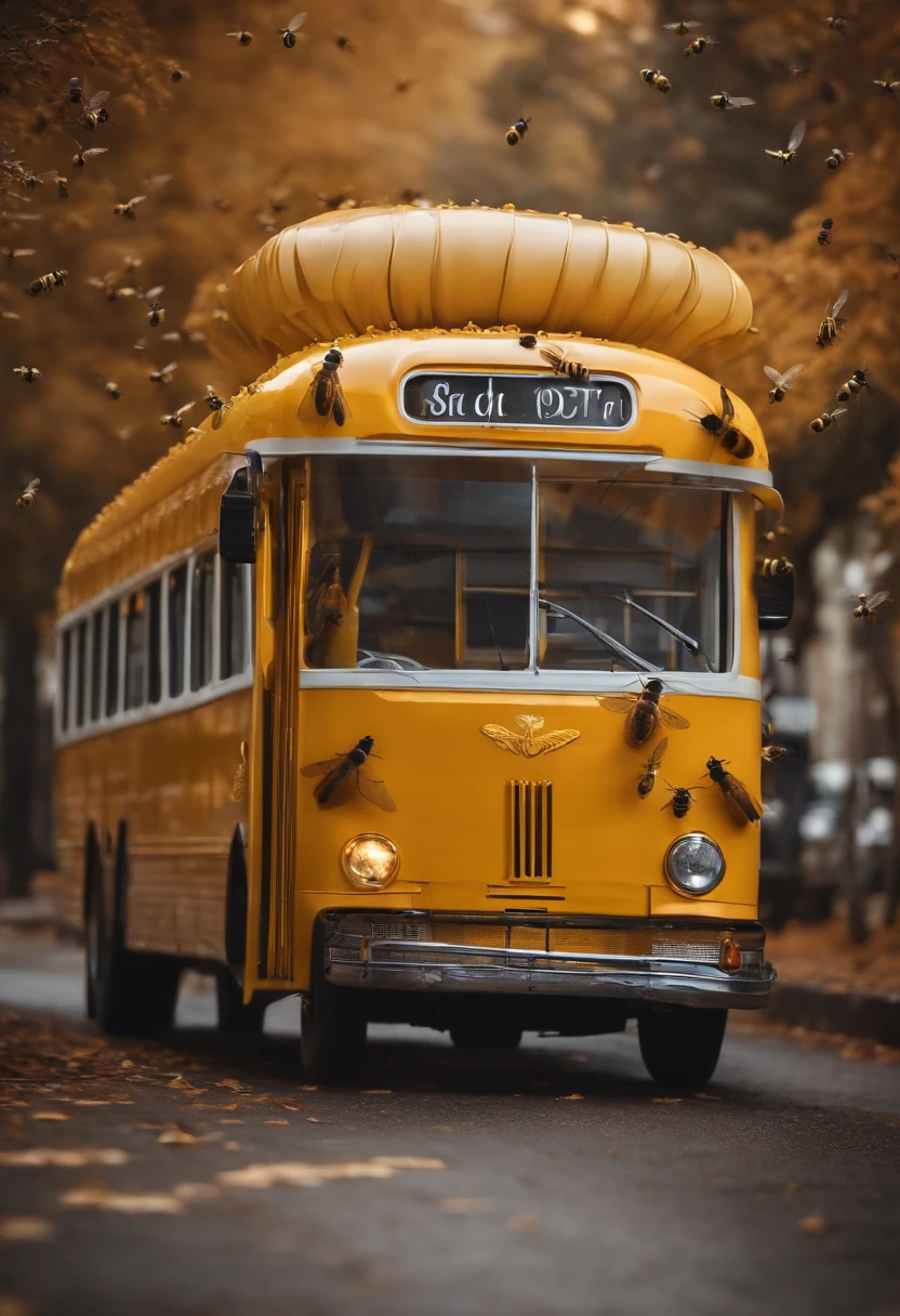 Bus with wings of bees