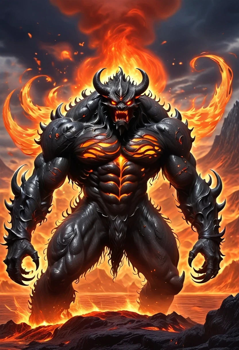 Lava Demon World，Transparent Nightmare Lava Beast，Magical lava creatures，phantom attack，