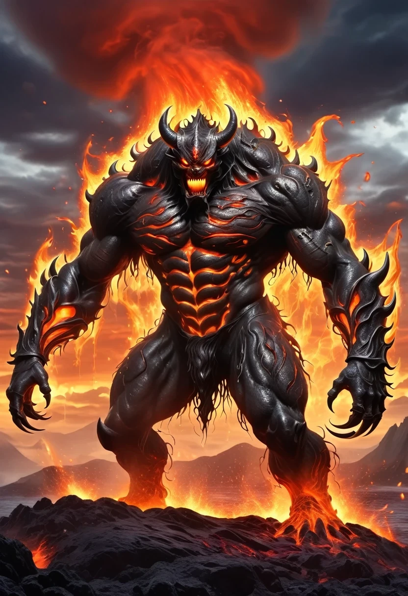 Lava Demon World，Transparent Nightmare Lava Beast，Magical lava creatures，phantom attack，