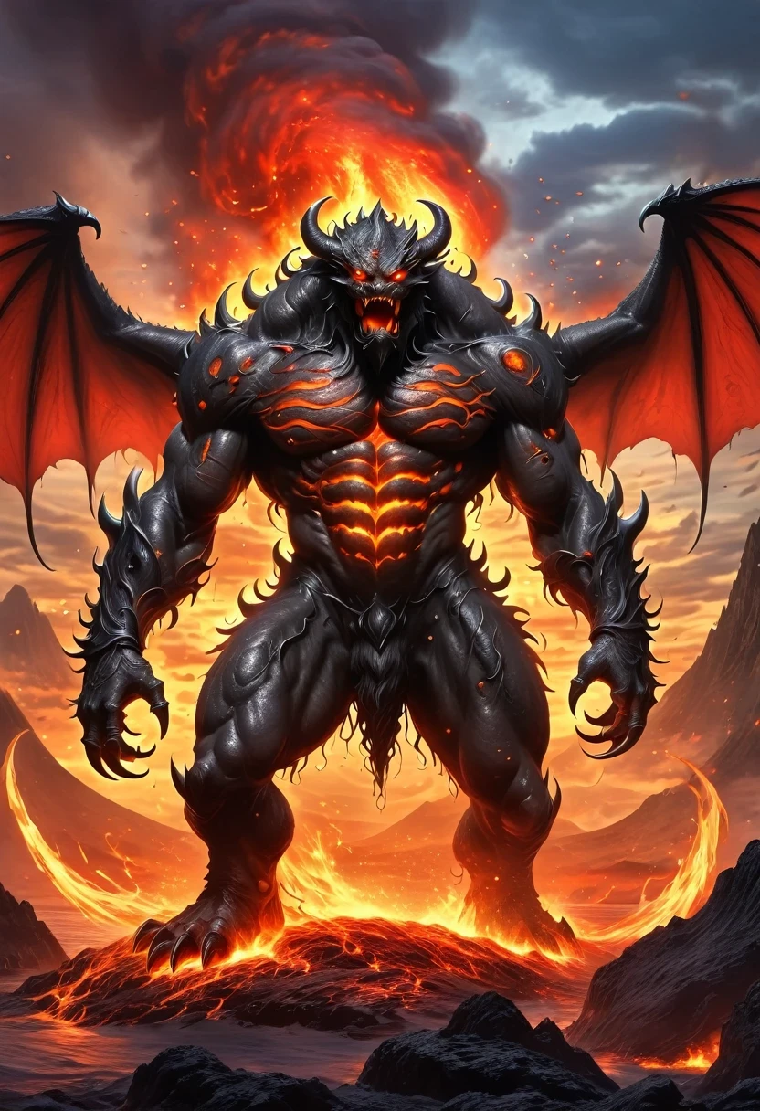 Lava Demon World，Transparent Nightmare Lava Beast，Magical lava creatures，phantom attack，