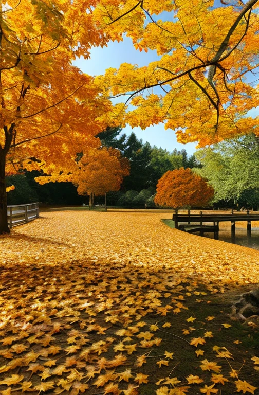 Autumn leaves landscape