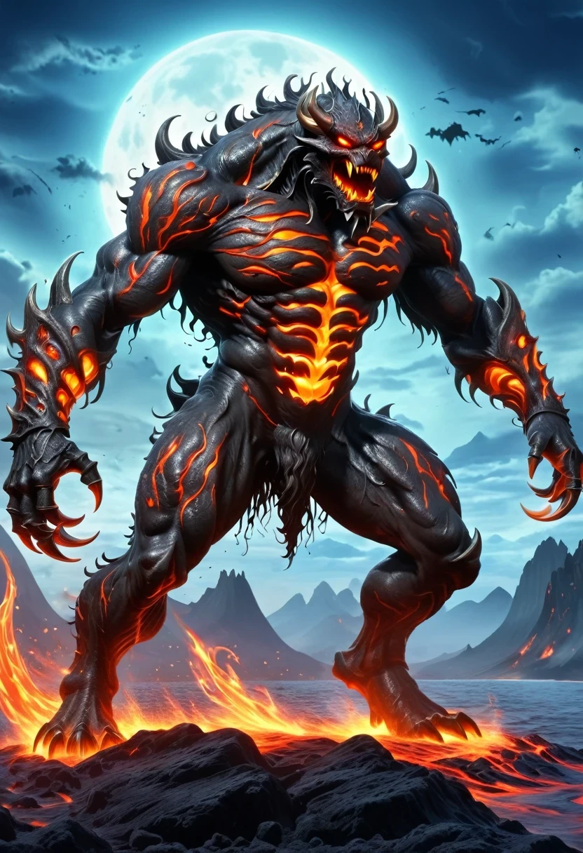 Lava Demon World，Transparent Nightmare Lava Beast，Magical lava creatures，phantom attack，