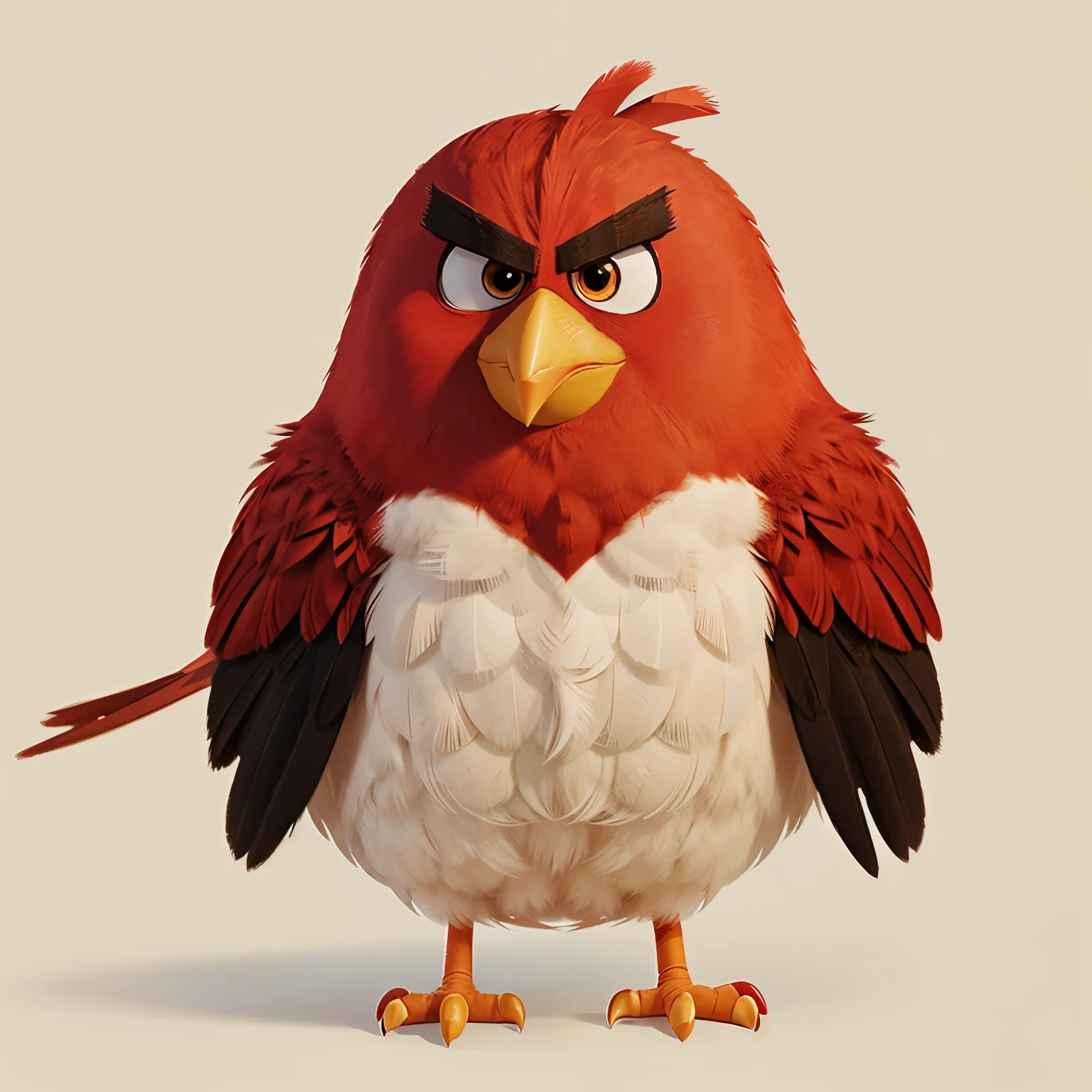 A bird similar to the Angry Birds red bird looks like in a cartoon