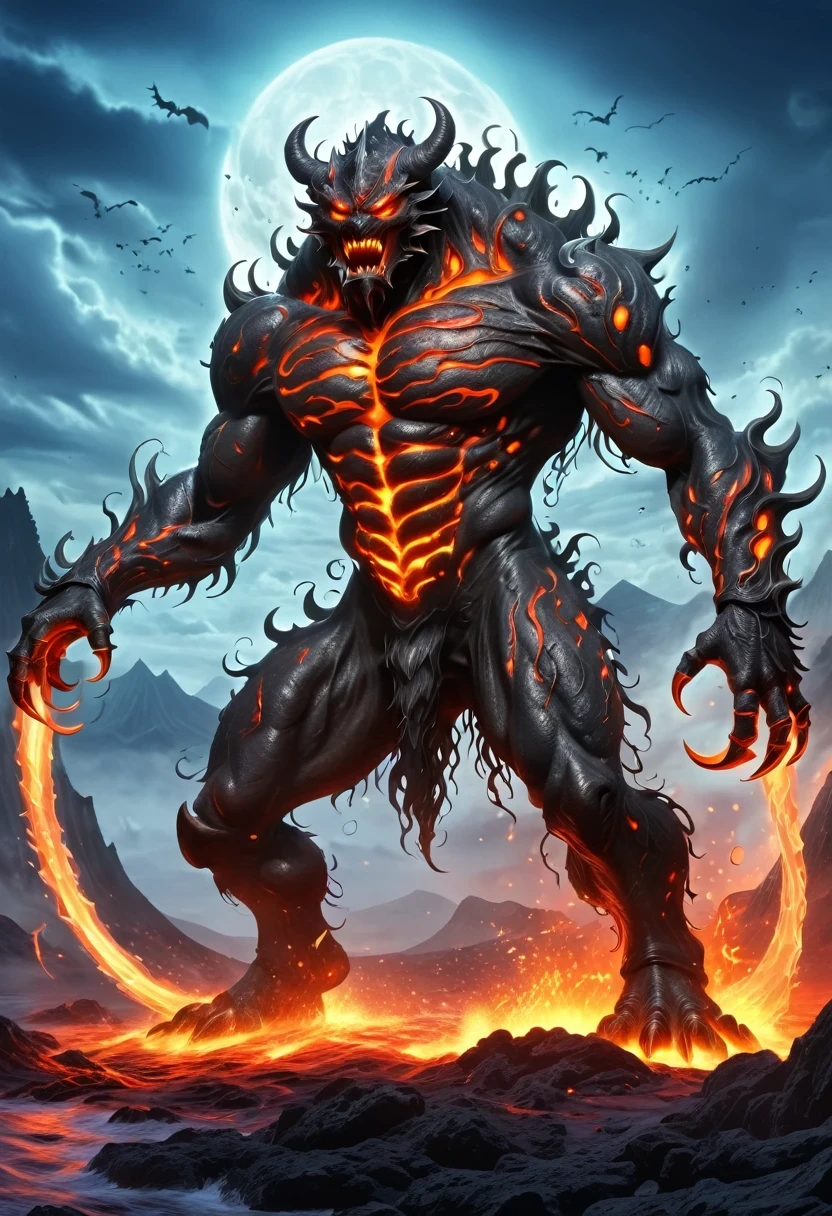 Lava Demon World，Transparent Nightmare Lava Beast，Magical lava creatures，phantom attack，