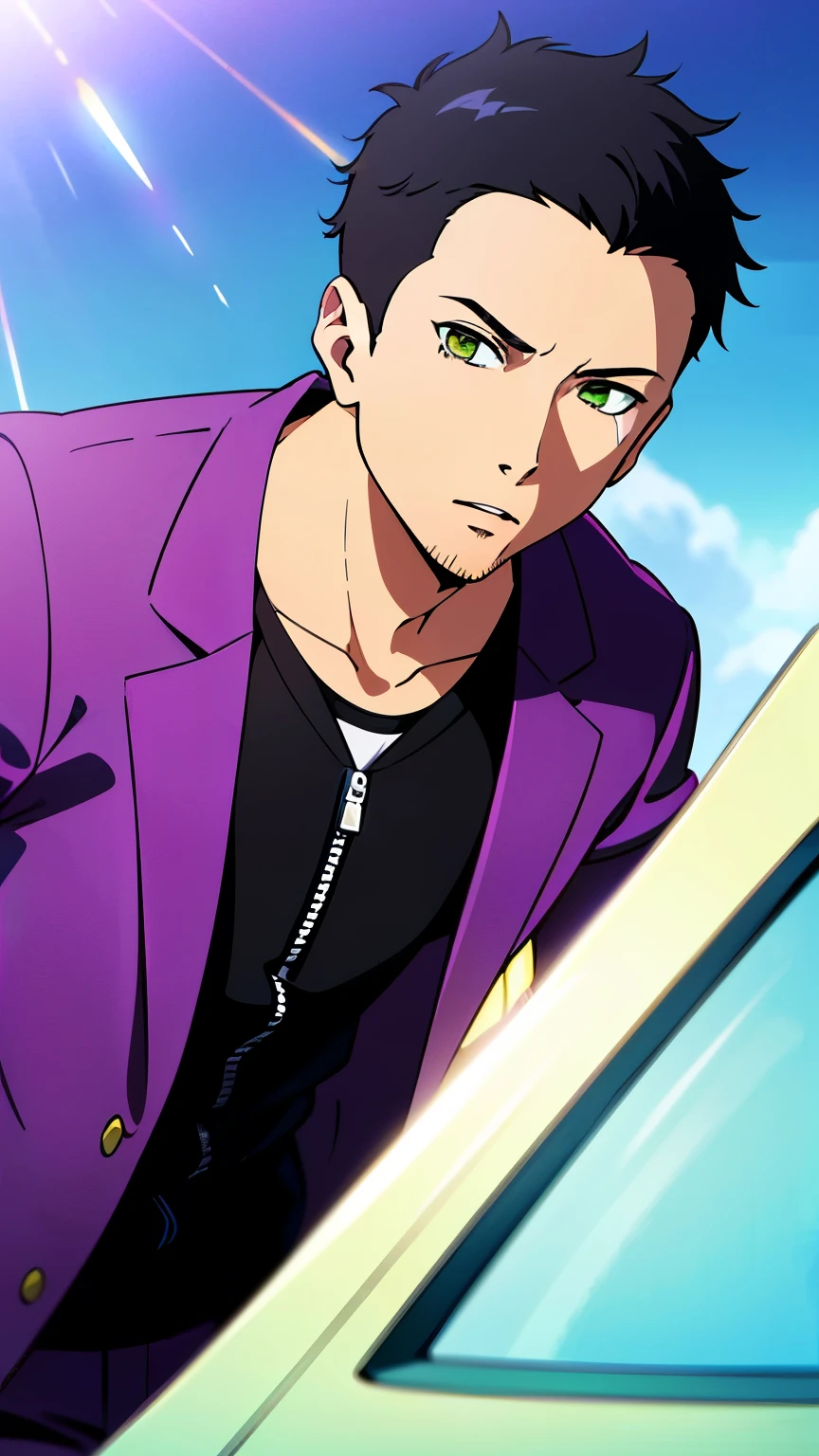((Jesse Pinkman:1.3)) ((with the power of a purple suit:1.2)) ((short black hair:1.3))
Jesse Pinkman, average build man, wears a purple suit, radiating an aura of power. His jet black hair, short style, frames his face, adding sophistication to your appearance. Rich, the glossy texture of the suit material enhances the feeling of authority, paired with a shimmering purple hue, emitting a radiant glow. ((Best quality, 8K, masterpiece:1.3)), clear focus: 1.2, handsome man:1.