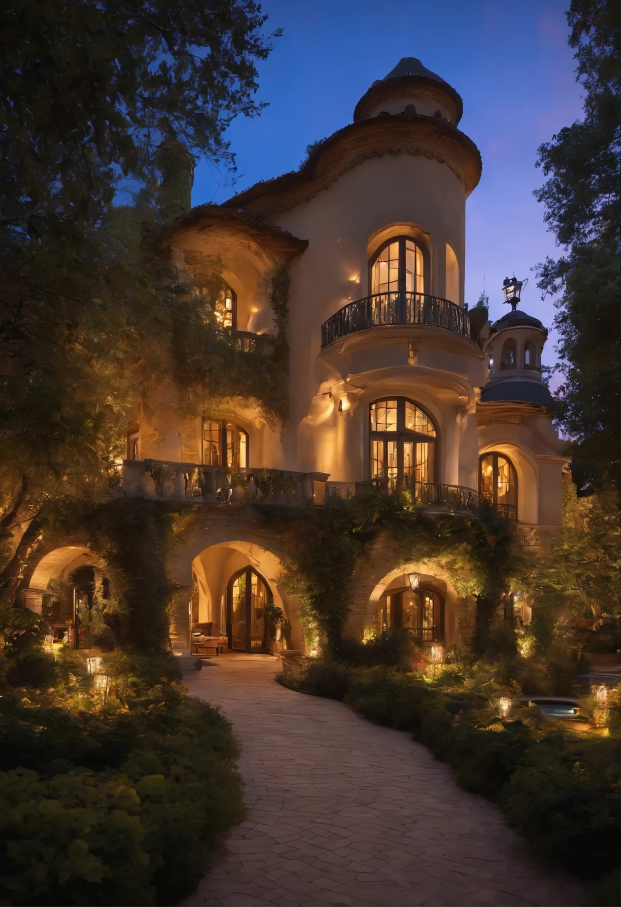 Luxury villas,European and American simplicity,Garden style,fairy tale,Lighting Effects,Dreamy and magical