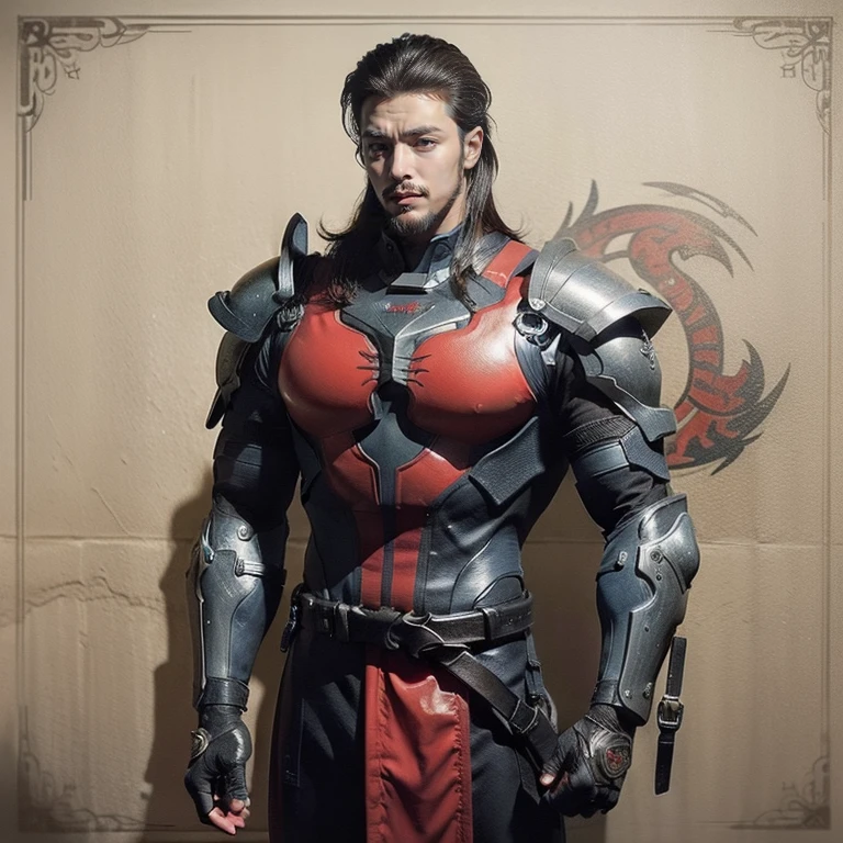 (A muscular man:vivid colors,realistic, ((masterpiece)), ((best quality)), (detailed), cinematic, dynamic lighting, soft shadow, detailed background, professional photography, depth of field, intricate, detailed face, subsurface scattering, realistic hair, realistic eyes, muscular, manly, photo of a handsome man, mech4rmor, wearing mechanical paladin armor, glowing, holding shield, dynamic pose, fighting stance,