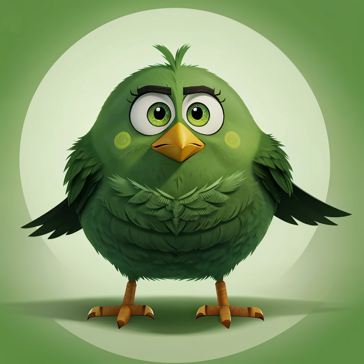 A bird similar to the Angry Birds green looks like in a cartoon