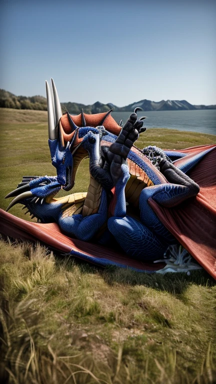 HD graphics，Detailed and realistic，high detal，high qulity，photo-realistic，photorealistic eye，Detailed pawasterpiece artwork，top-quality，32k，hyper HD, (((black feral wyvern, feral dragon))) ,in field ((((duo )))), ((((missionary position, on back, anal, excessive cum, legs up)))), side view
