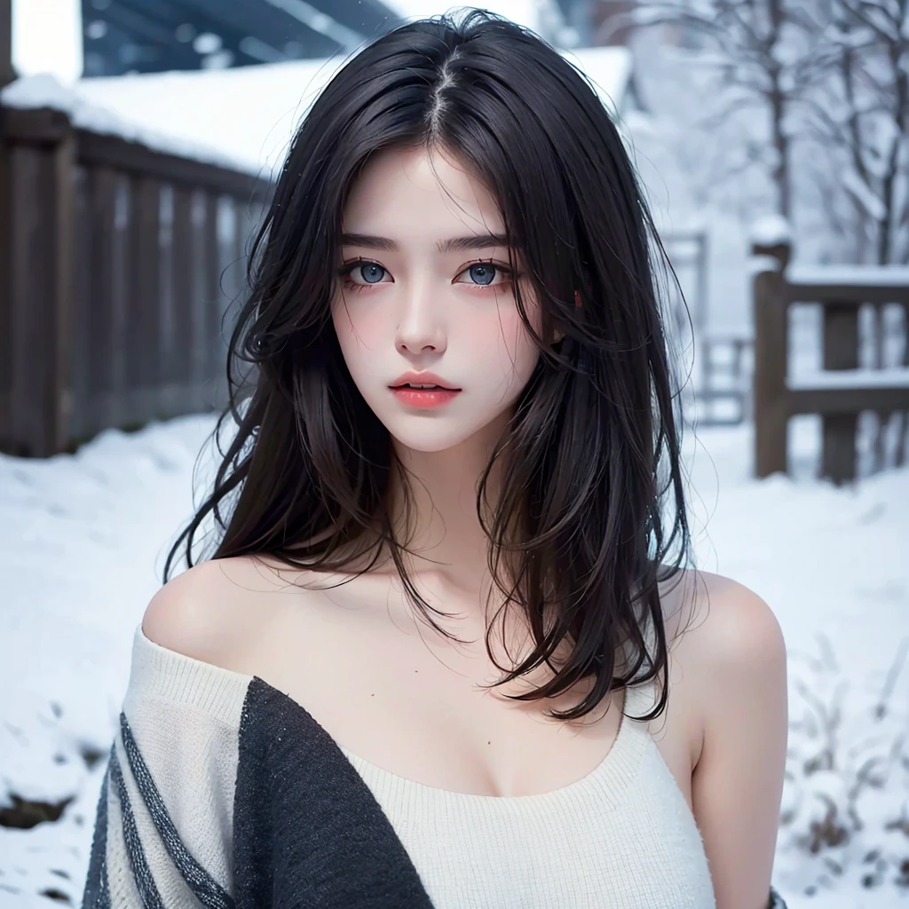 highest quality， masterpiece， Ultra-high resolution， （Realistic：1.5）， RAW Photos， One Girl， b Shoulder， Dark Night， Dark shading， bass， Cold Light，  Short white hair