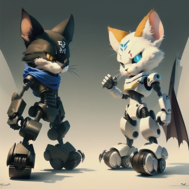 Tom and Jerry, both are fighting with bat, robotic where,  