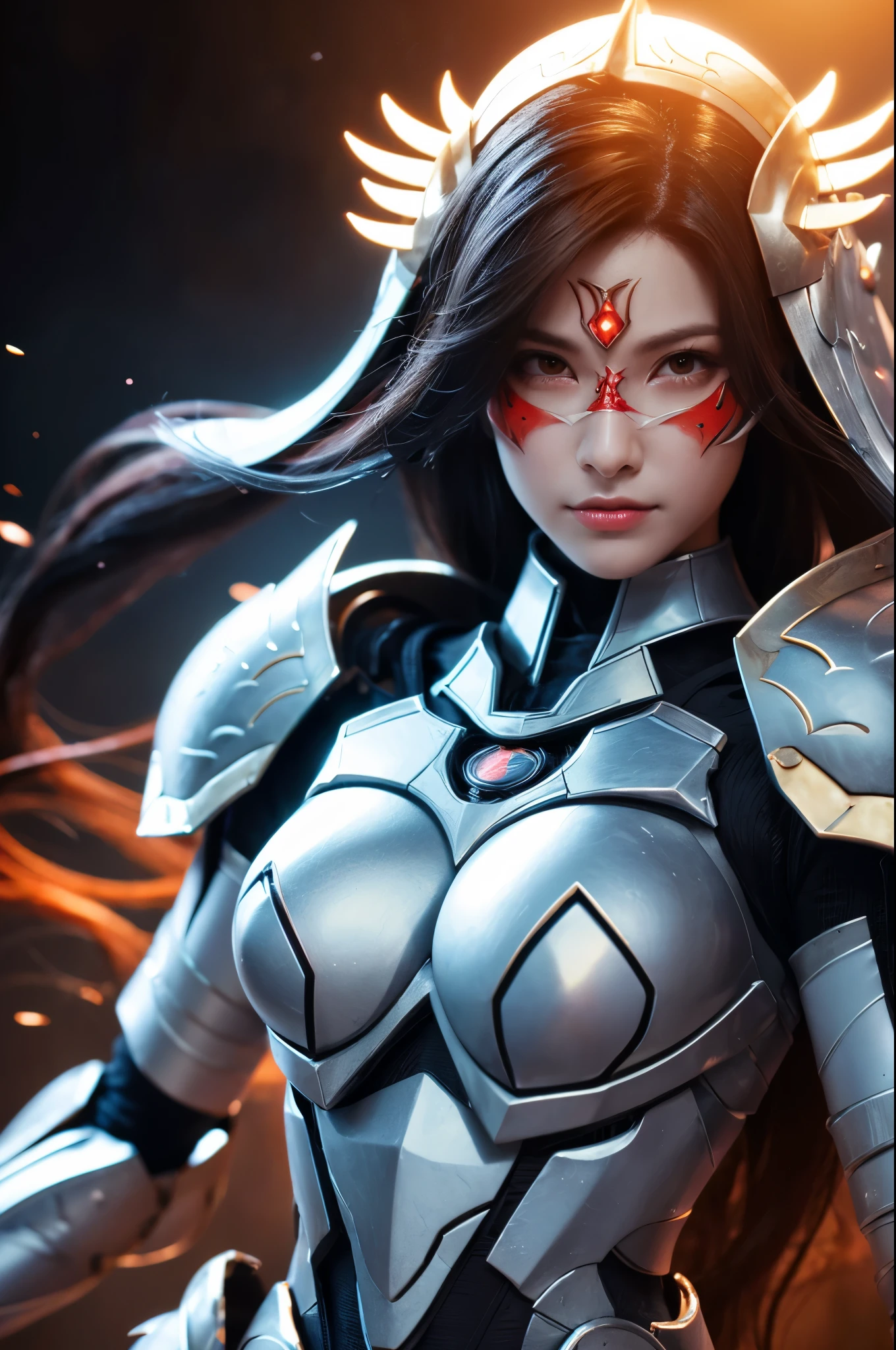 8K,(Female ghost)、Devil Mask、Super Beauty(Like the real thing)、Sexy Red Armor Solo Adult Devil Woman、Just like the whole body、(Equipped with a long and large spear)、Ghost of a mature big woman。Strong jaw(Like the real thing)、Stand facing forward、Demon Armor、A wonderful work of art、((Kyoto Panel Style))、Wind effects:1.9、Cloud Effect:1.2、Full Rendering、Encaustic painting、Unreal Engine、Beautiful armor patterns and decorations,Surreal,Armor details,超A high resolution,Professional quality high resolution、Perfect contrast、Perfect lighting、Perfect composition、Perfect Skin、Perfect Fingers、Perfect breasts、Perfect Hair、Perfect Face、Realistic facial features,masterpiece,Photorealistic RAW photos,Bright colors,Rich colors,50mm lens,Nikon D850,super highest quality,Slim figure,Perfect body line,Perfect hand shape,Anatomical body balance,Highly detailed face,Highly detailed eyes,Beautiful Lips,Excellent light particles,Cinema Lighting,Makeup,Ultra-high resolution,Ultra-Realistic Skin,Sexy woman closeup,Ample breasts,Dynamic pose,Hard and strong abs,Very large breasts,