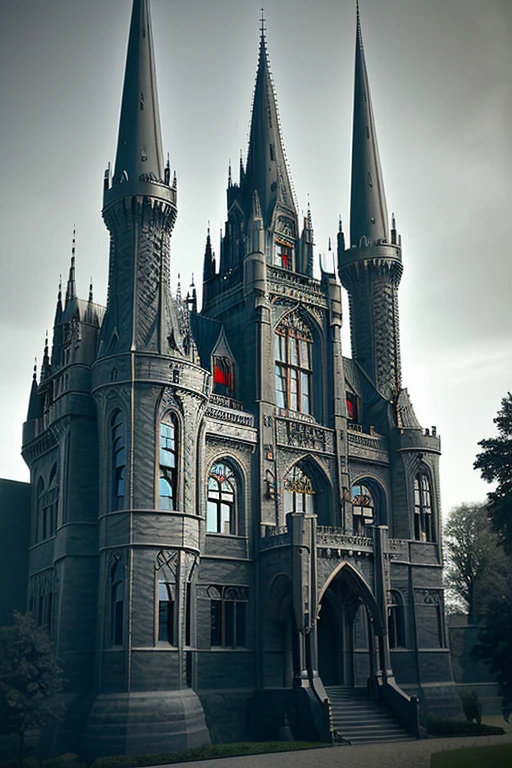 beautiful, gothic, art deco castle, 
