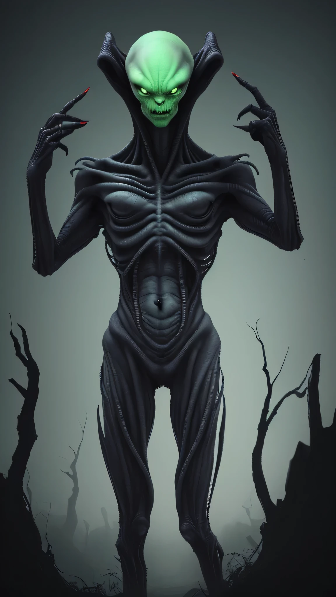 A scary big alien