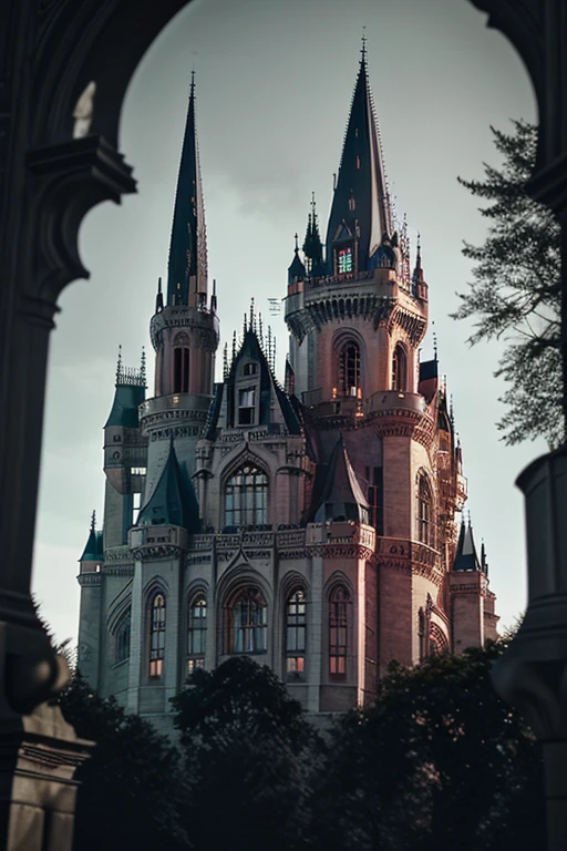 beautiful, gothic, art deco castle, 8k