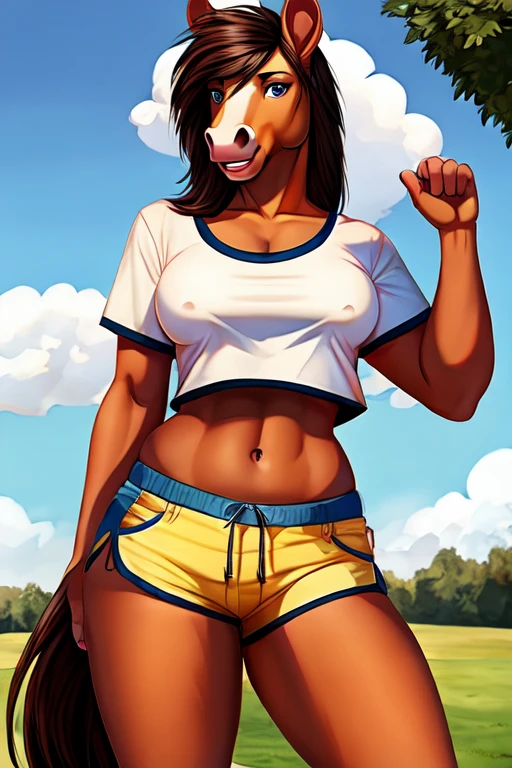 Horses wearing short shorts sexy
