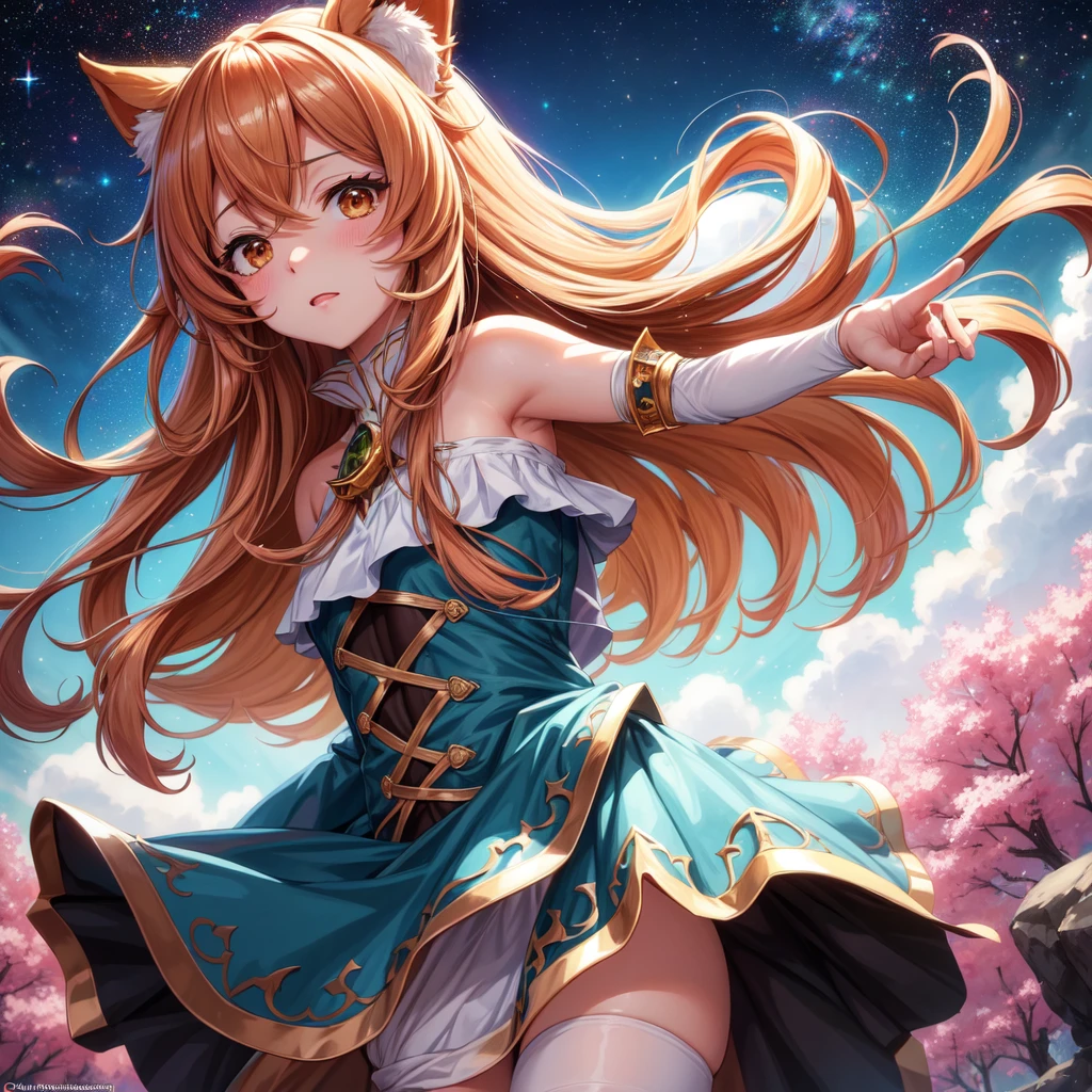 raphtalia, personaje femenino del anime tate no yuusha no nariagari. caminando sensual vista de perfil. Plano en tercera persona, mirada brillante, blushing expression, cola de mapache suave y esponjosa. suave brisa alborotando el pelo. Pelo brillante y sedoso. sexy vestido corto transparente, sedoso, gaseoso y excitante. (((cogiendo el vestido por detras con ambas manos))),(( levantandolo sobre su cola mostrando sus nalgas))