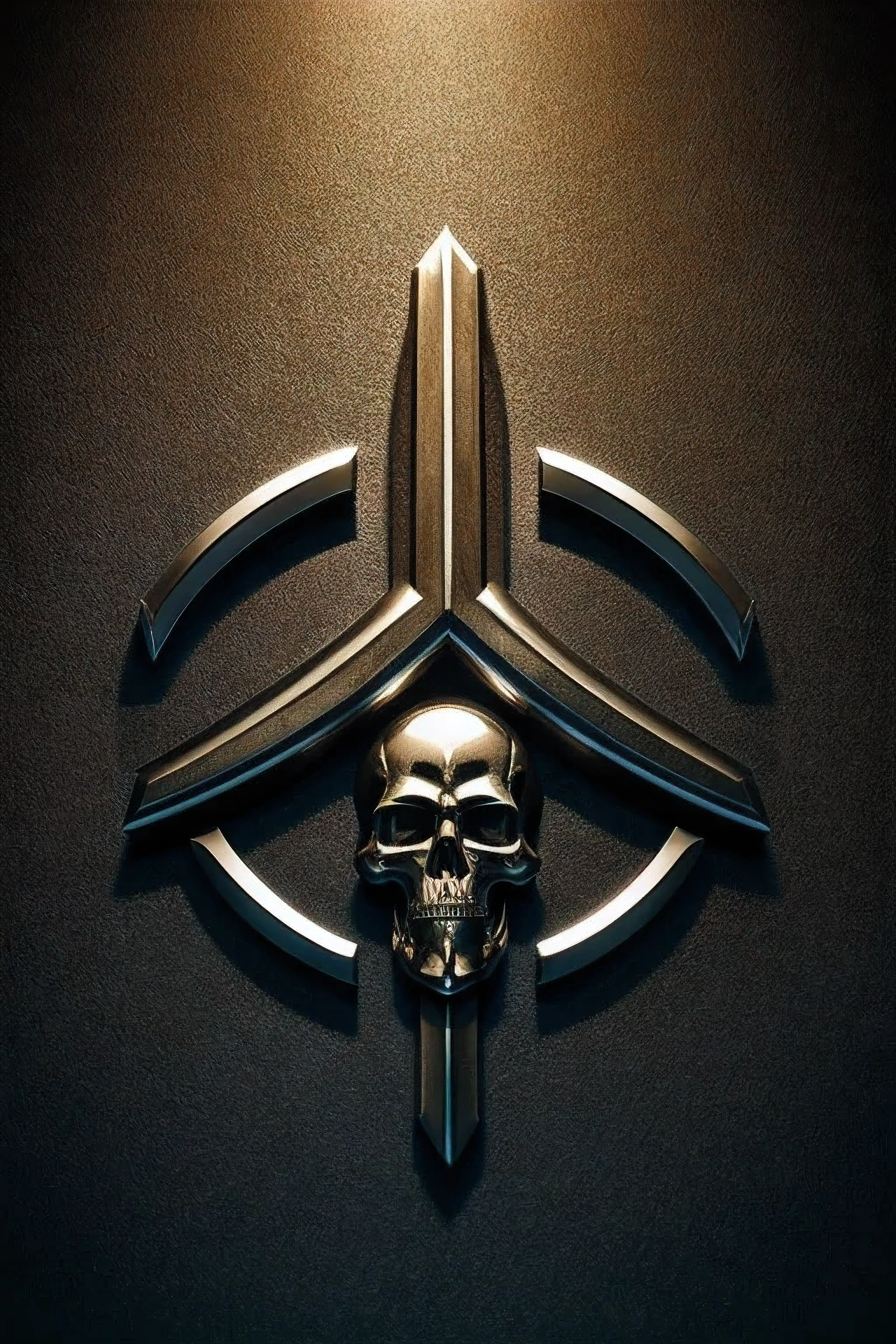 create a paramilitary logo, with a skull acentralized. Use reflective metallic textures. Professional Photography, professional lighting. Viking influences, and a maple leaf. Ultra-realistic